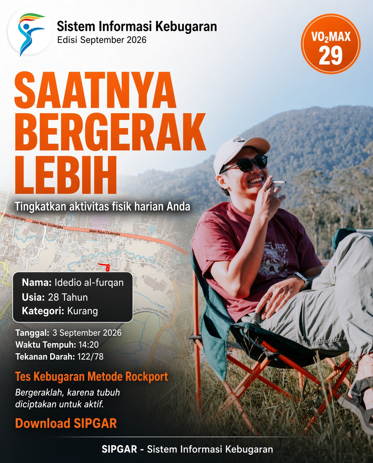 Cover hasil tes kebugaran Idedio al-furqan