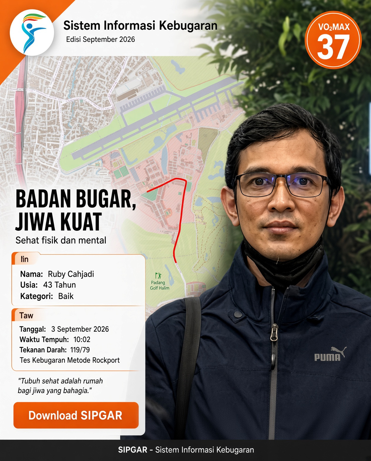 Cover hasil tes kebugaran Ruby Cahjadi