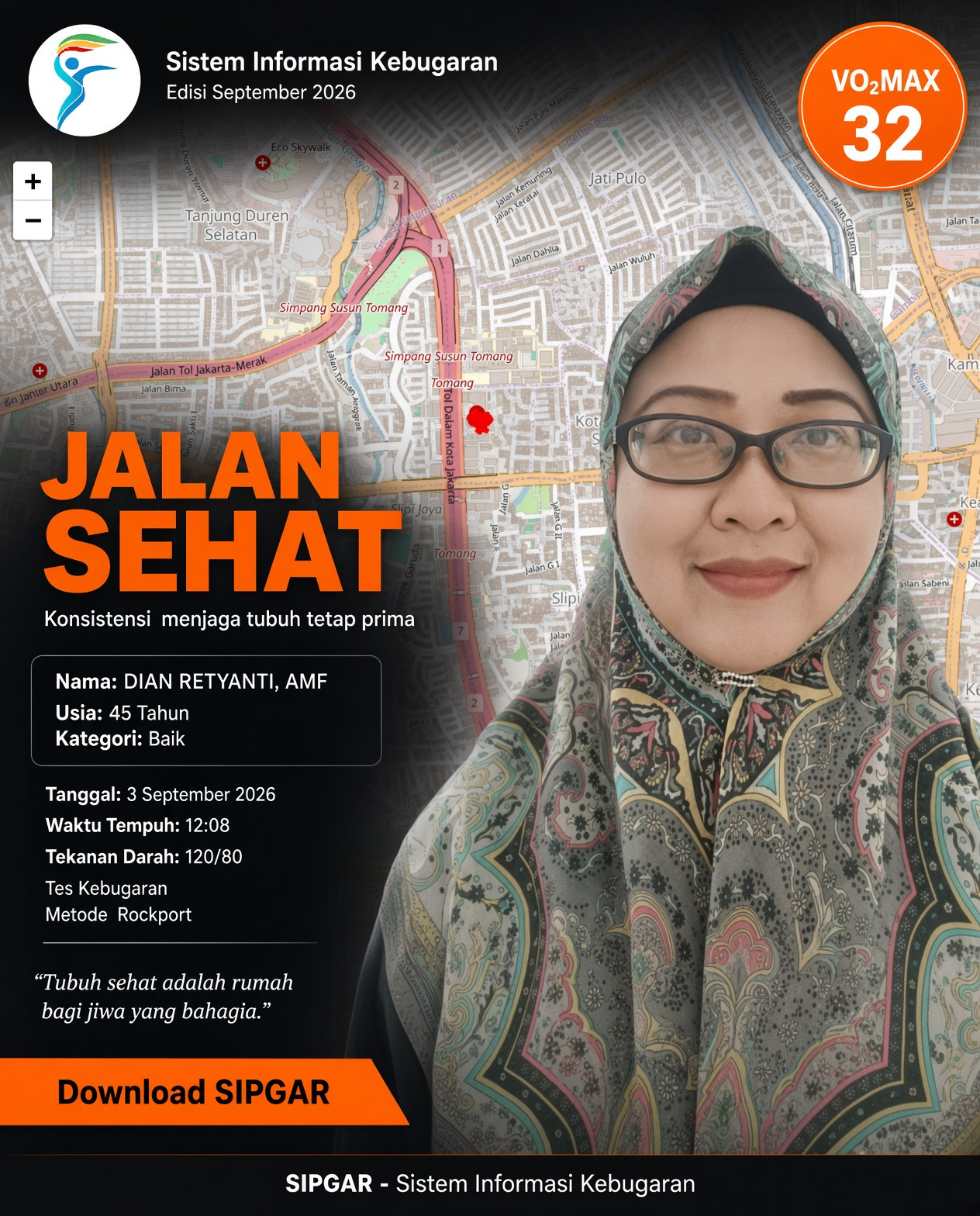Cover hasil tes kebugaran DIAN RETYANTI, AMF