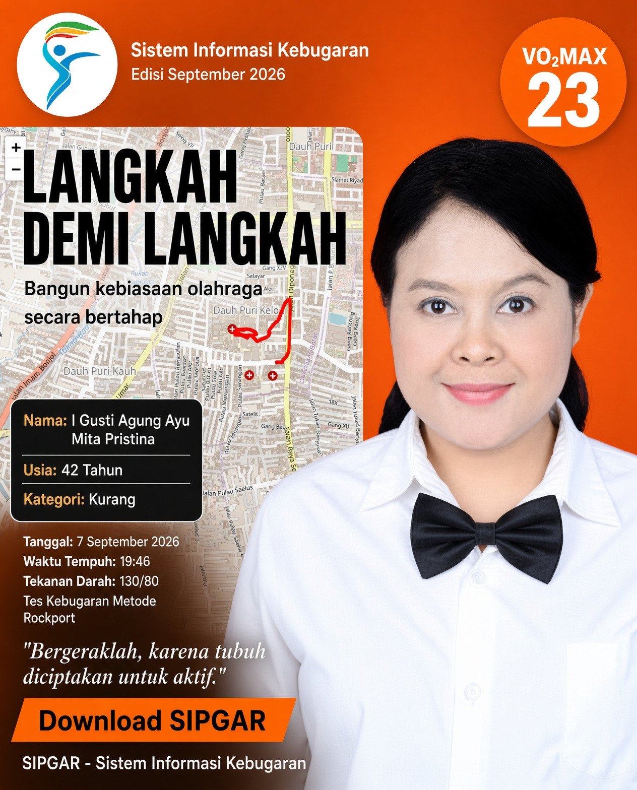 Cover hasil tes kebugaran I Gusti Agung Ayu Mita Pristina
