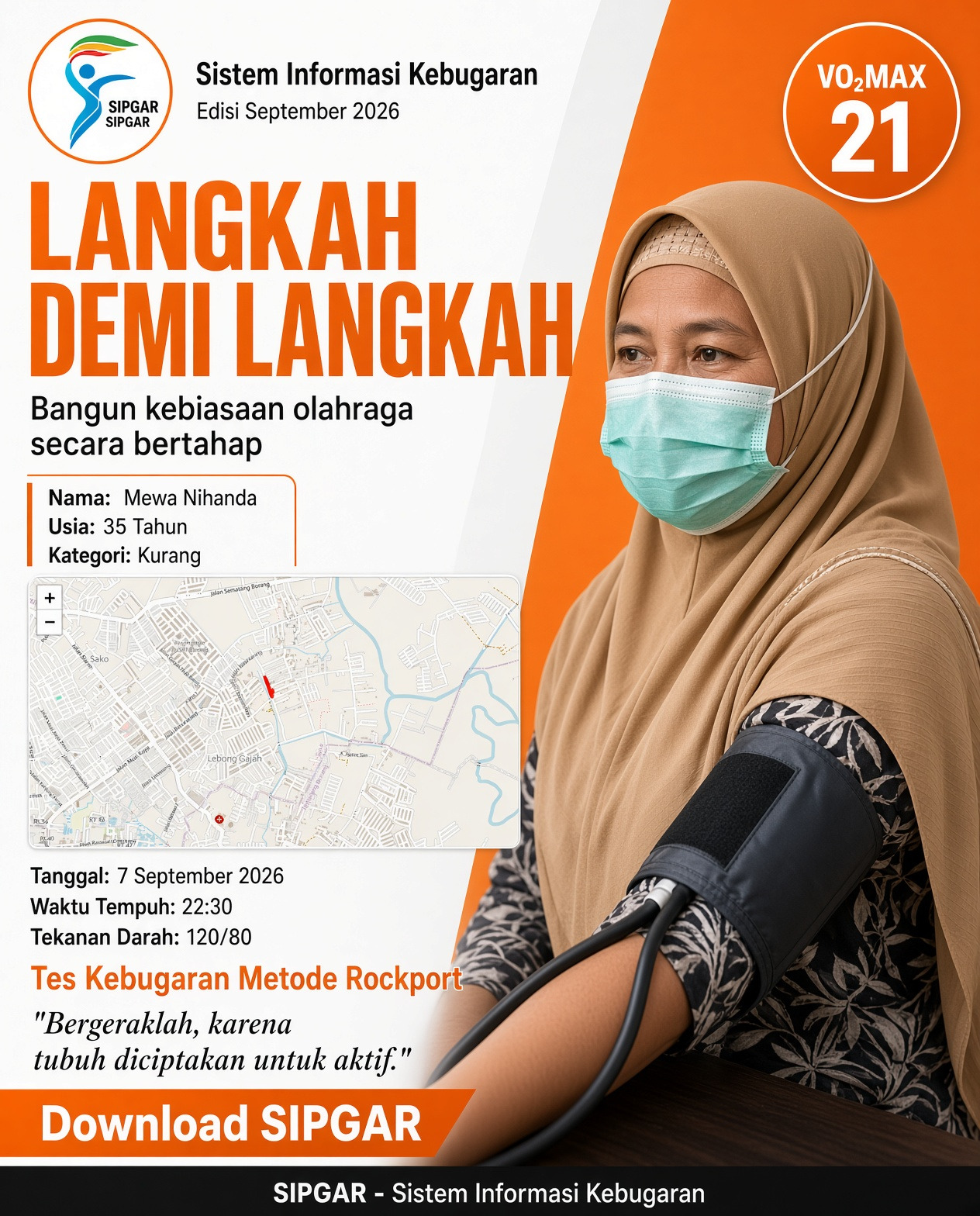Cover hasil tes kebugaran Mewa Nihanda