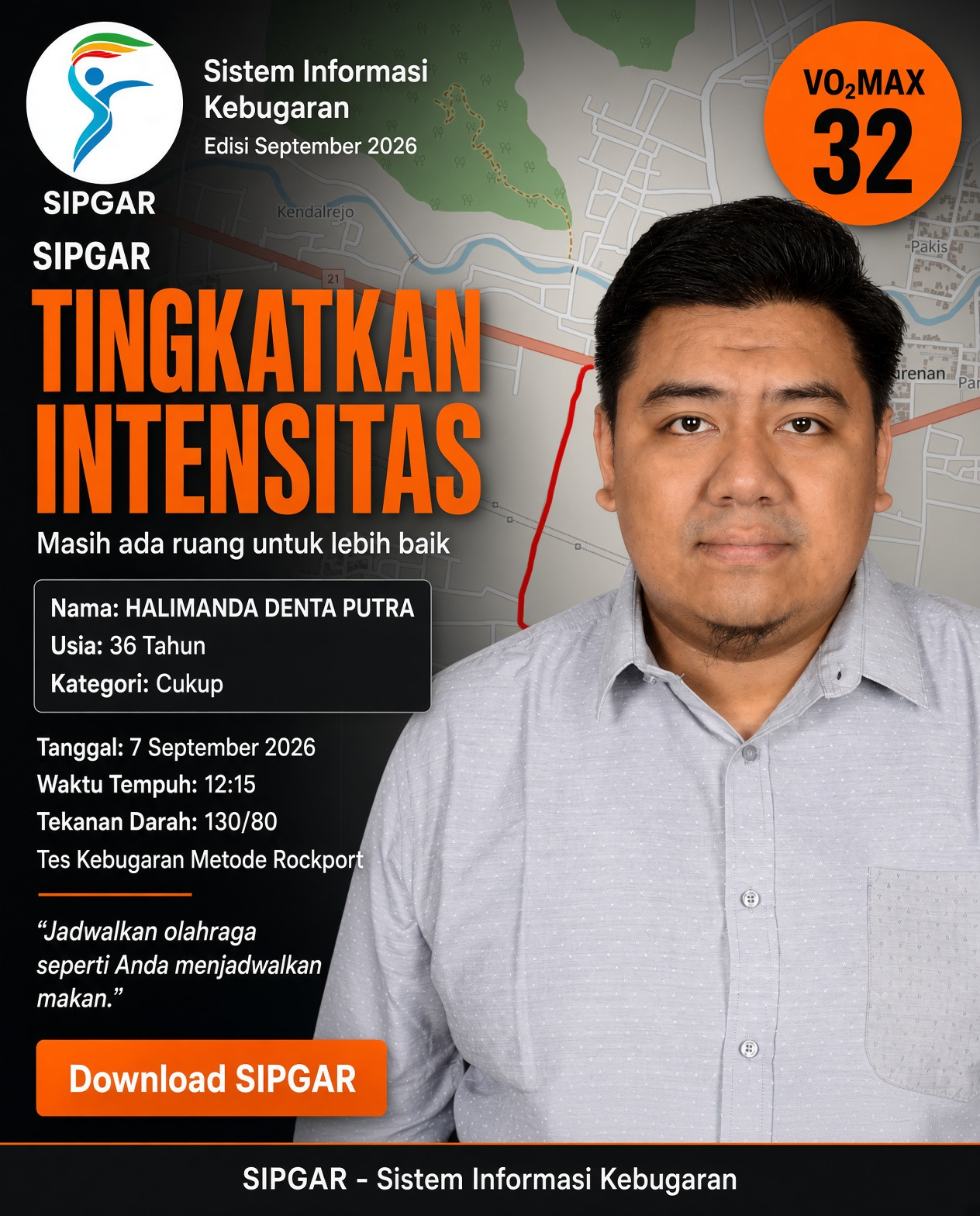Cover hasil tes kebugaran HALIMANDA DENTA PUTRA