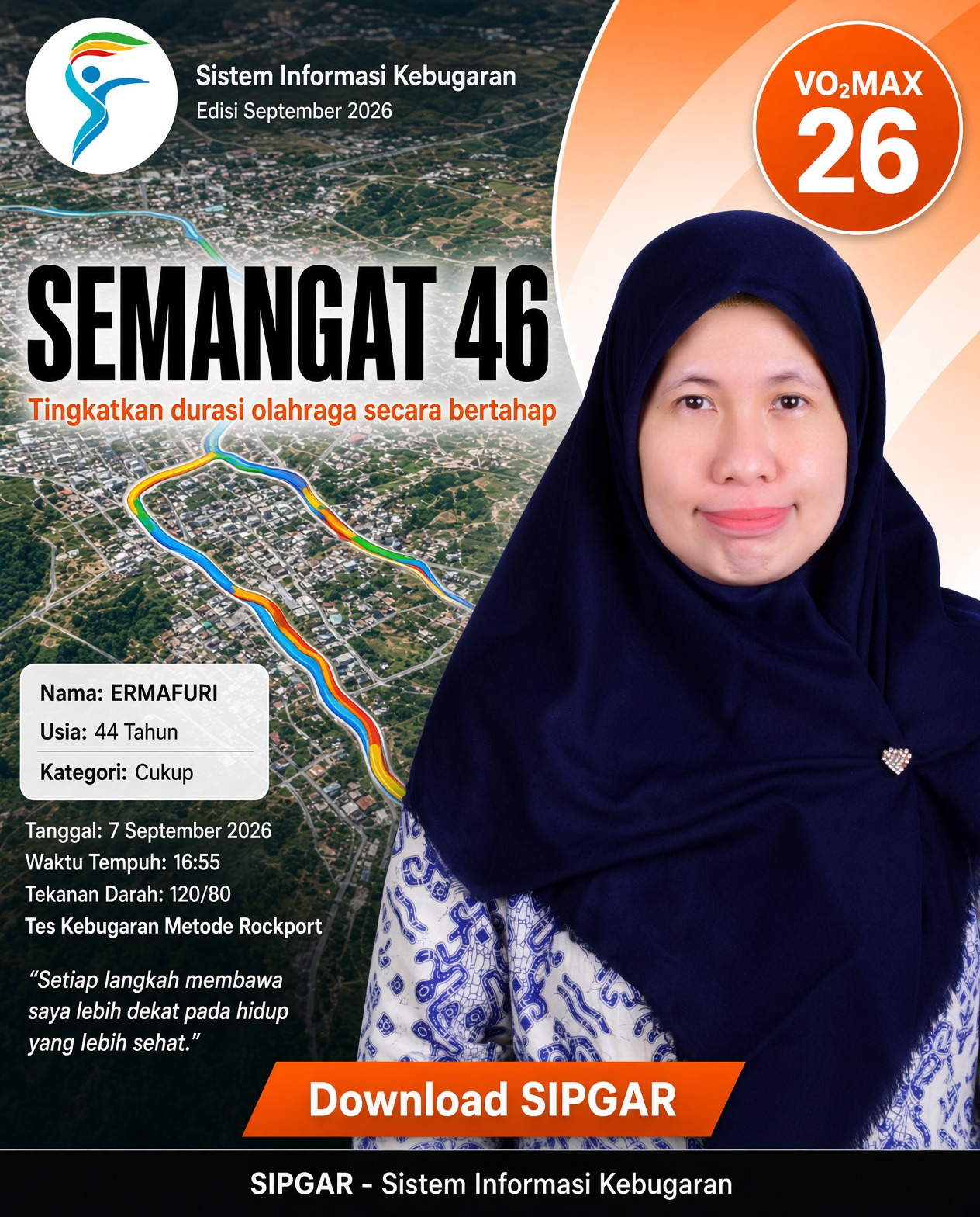 Cover hasil tes kebugaran ERMAFURI
