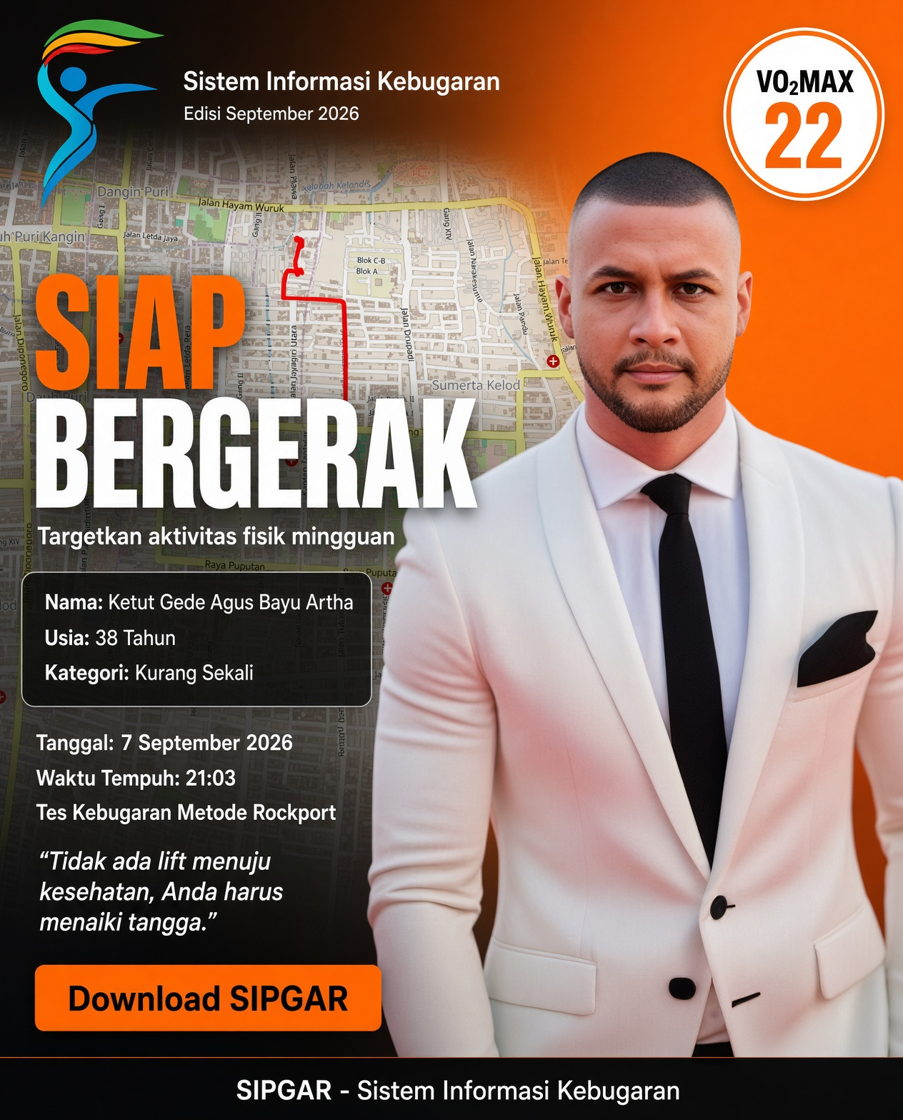 Cover hasil tes kebugaran Ketut Gede Agus Bayu Artha