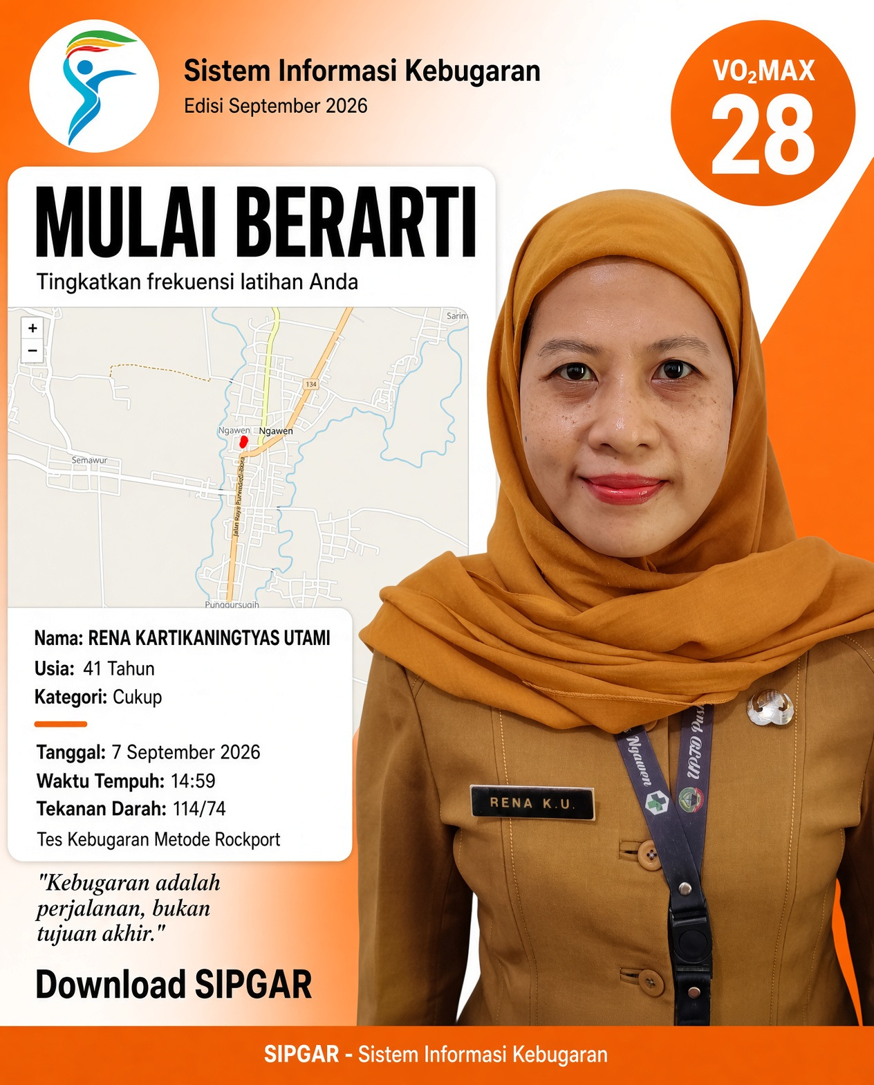 Cover hasil tes kebugaran RENA KARTIKANINGTYAS UTAMI