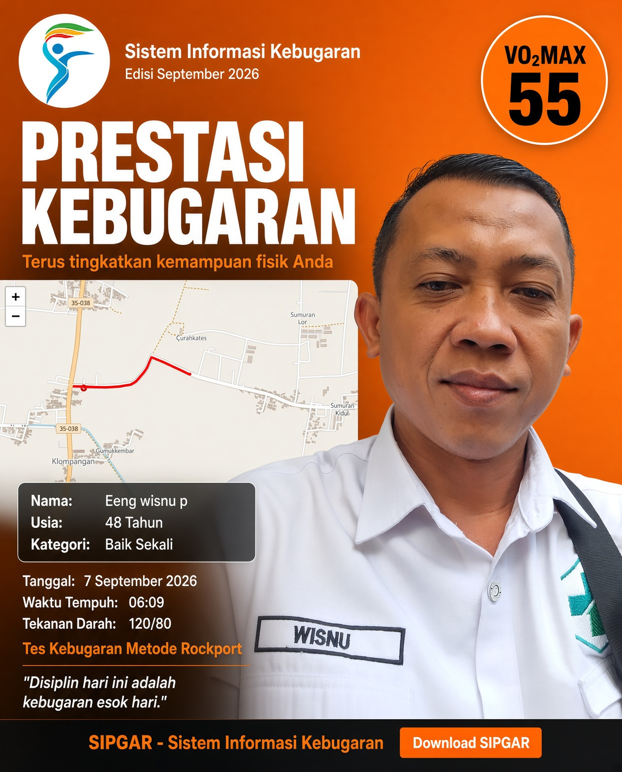 Cover hasil tes kebugaran Eeng wisnu p