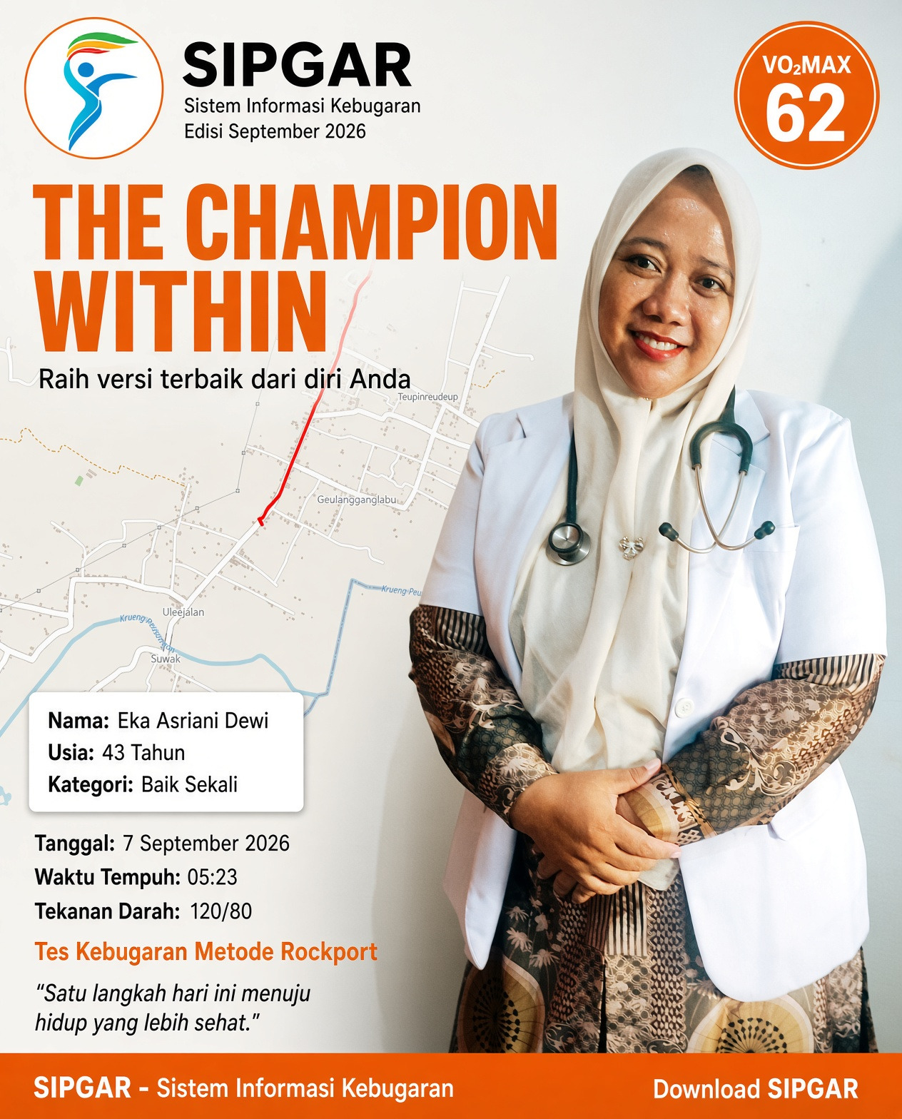 Cover hasil tes kebugaran Eka Asriani Dewi