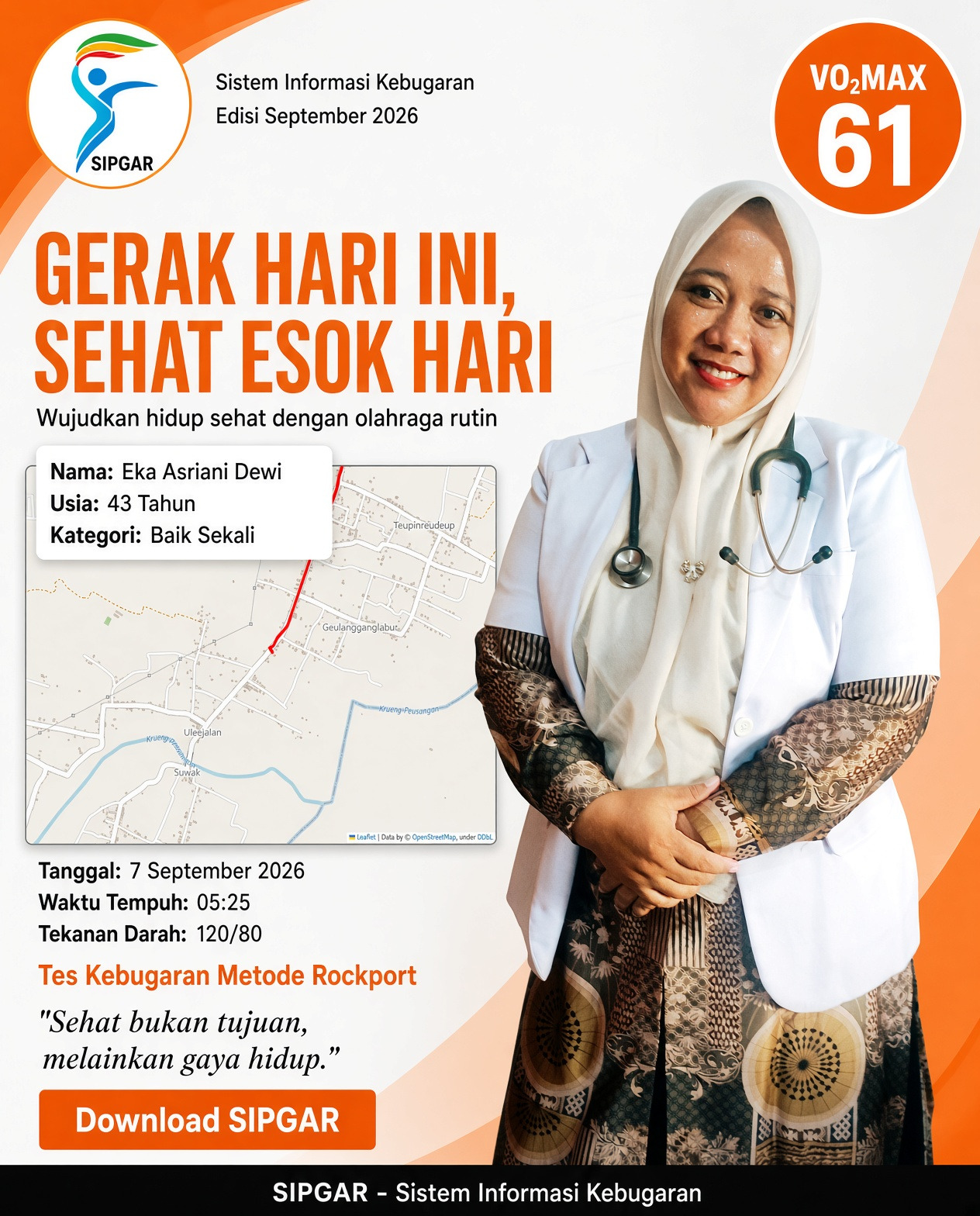 Cover hasil tes kebugaran Eka Asriani Dewi