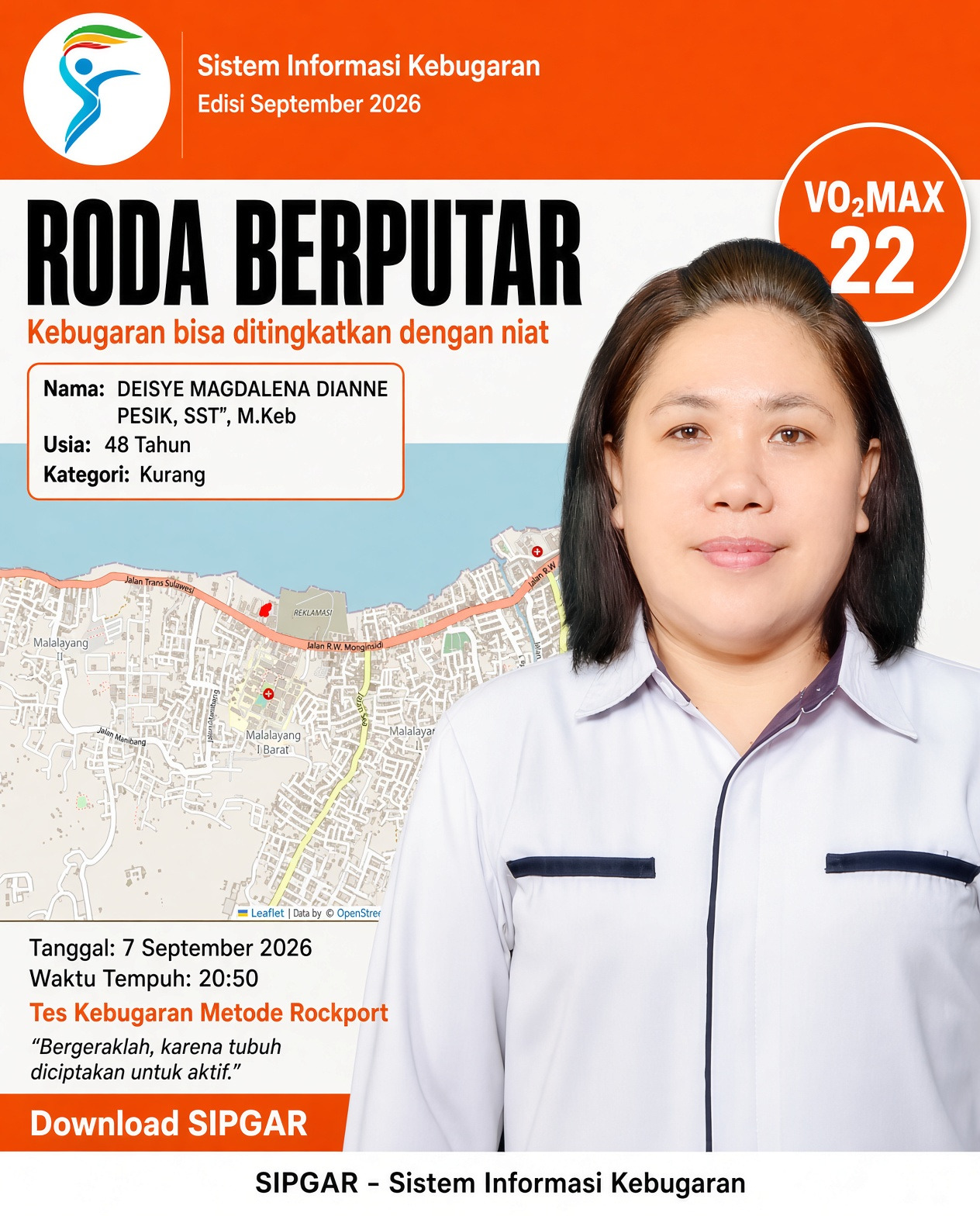 Cover hasil tes kebugaran DEISYE MAGDALENA DIANNE PESIK, SST, M.Keb