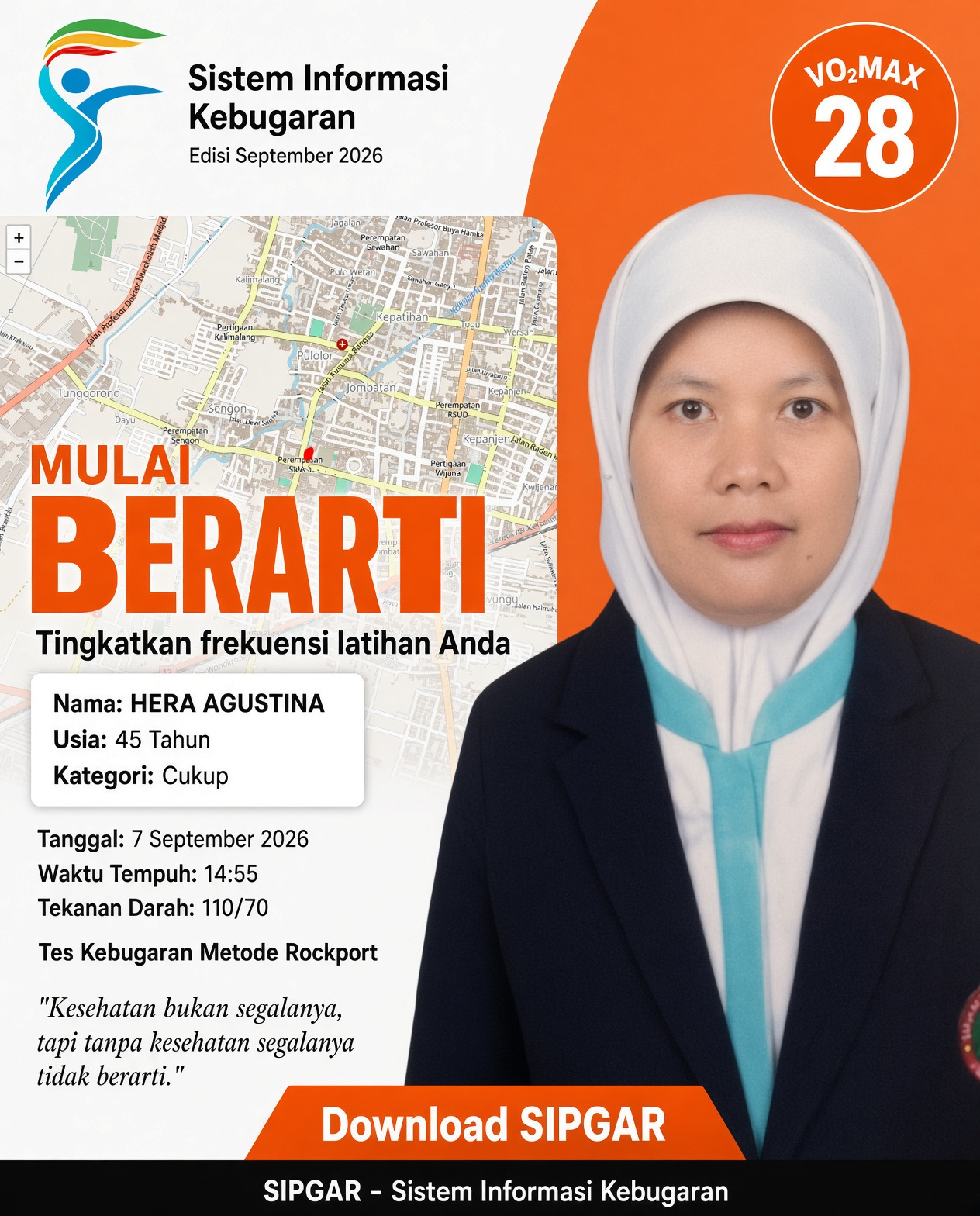 Cover hasil tes kebugaran HERA AGUSTINA