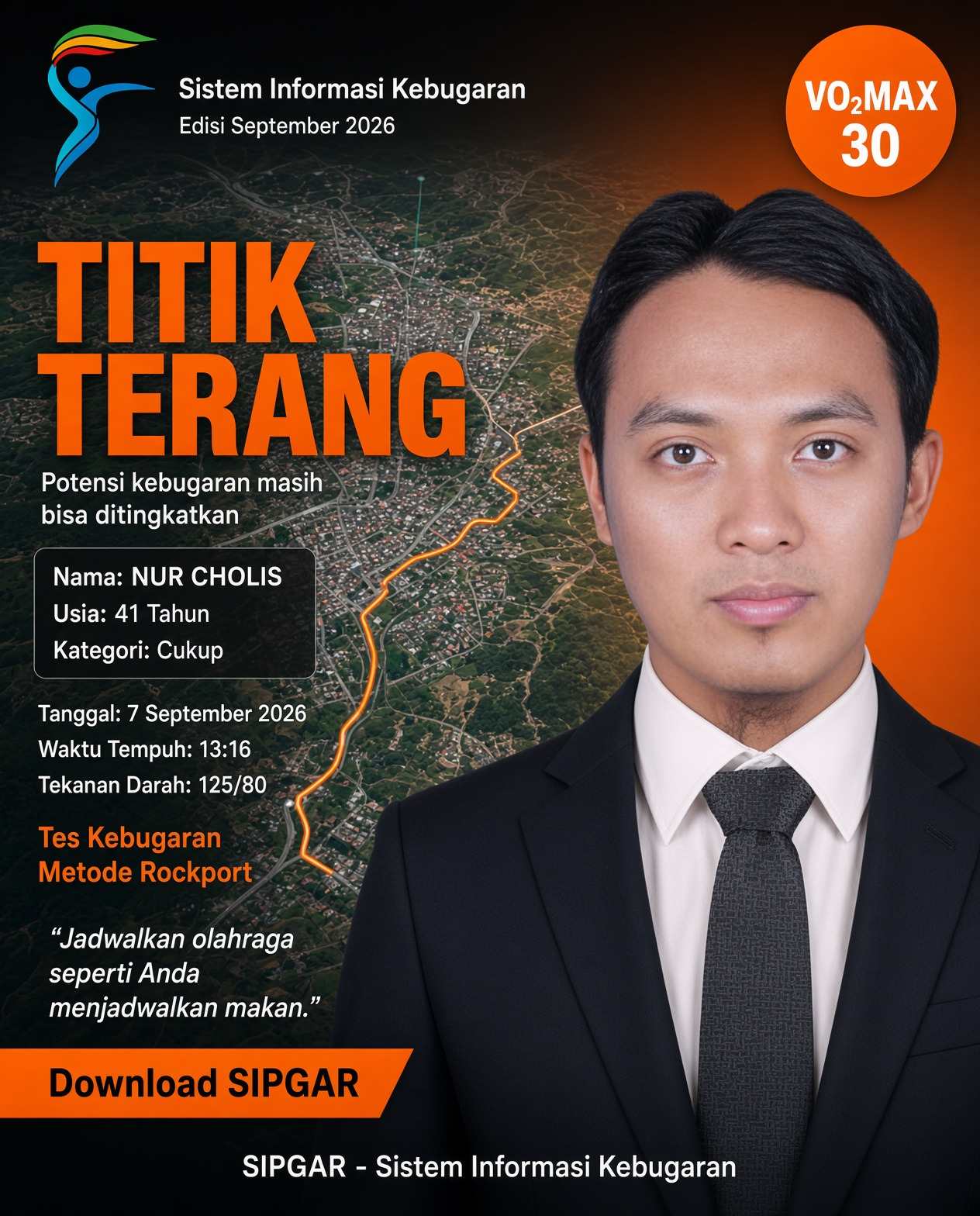 Cover hasil tes kebugaran NUR CHOLIS
