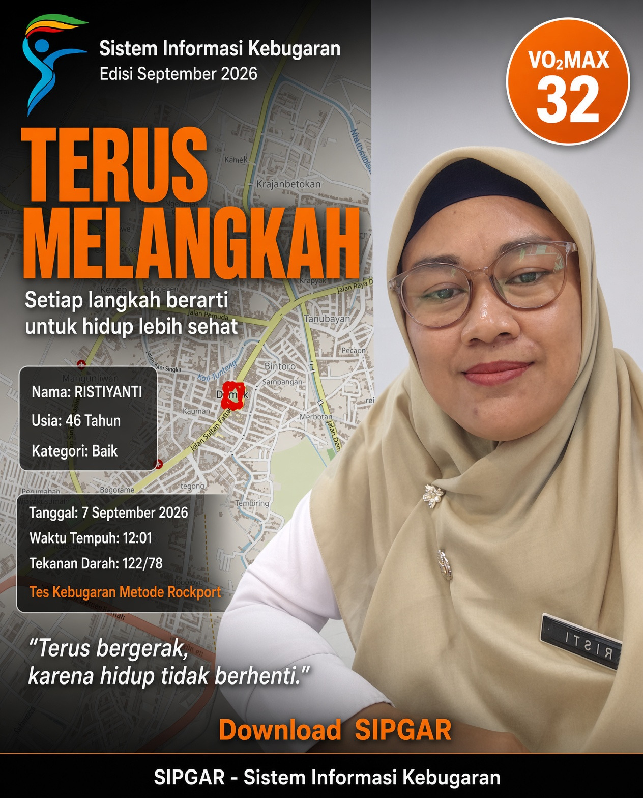 Cover hasil tes kebugaran RISTIYANTI