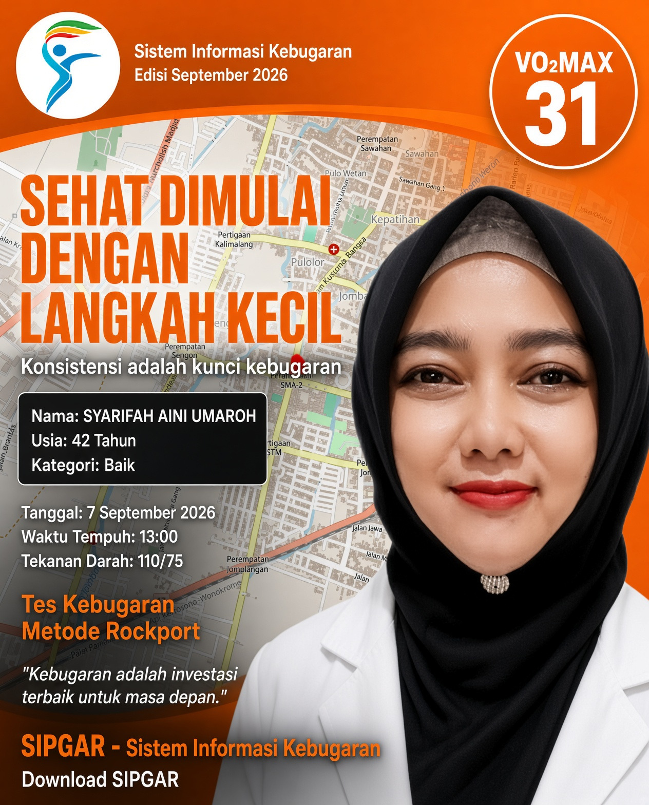 Cover hasil tes kebugaran SYARIFAH AINI UMAROH