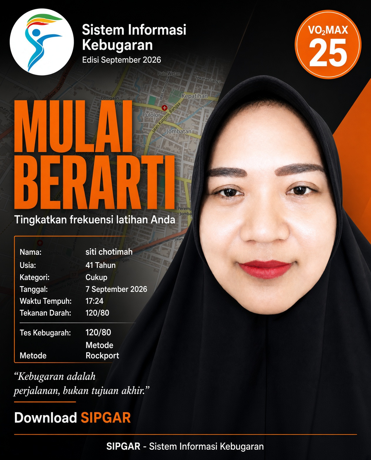 Cover hasil tes kebugaran siti chotimah