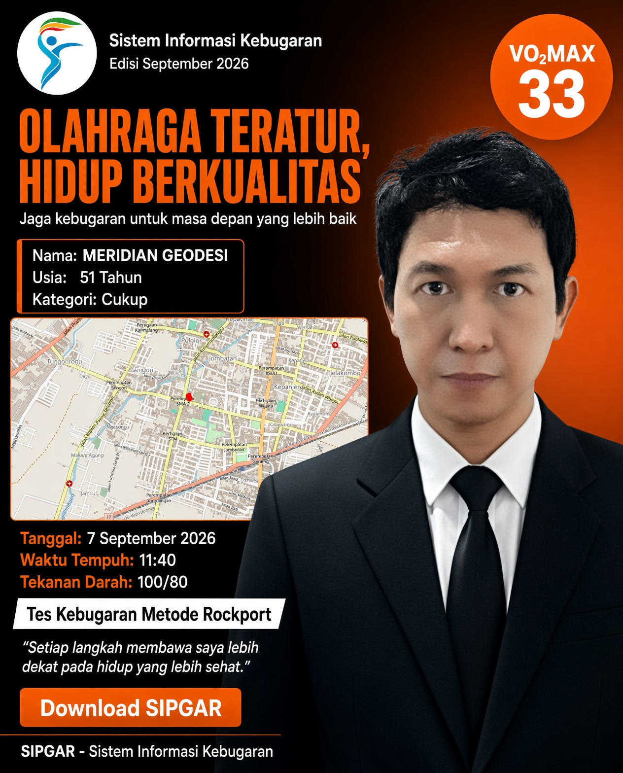 Cover hasil tes kebugaran MERIDIAN GEODESI