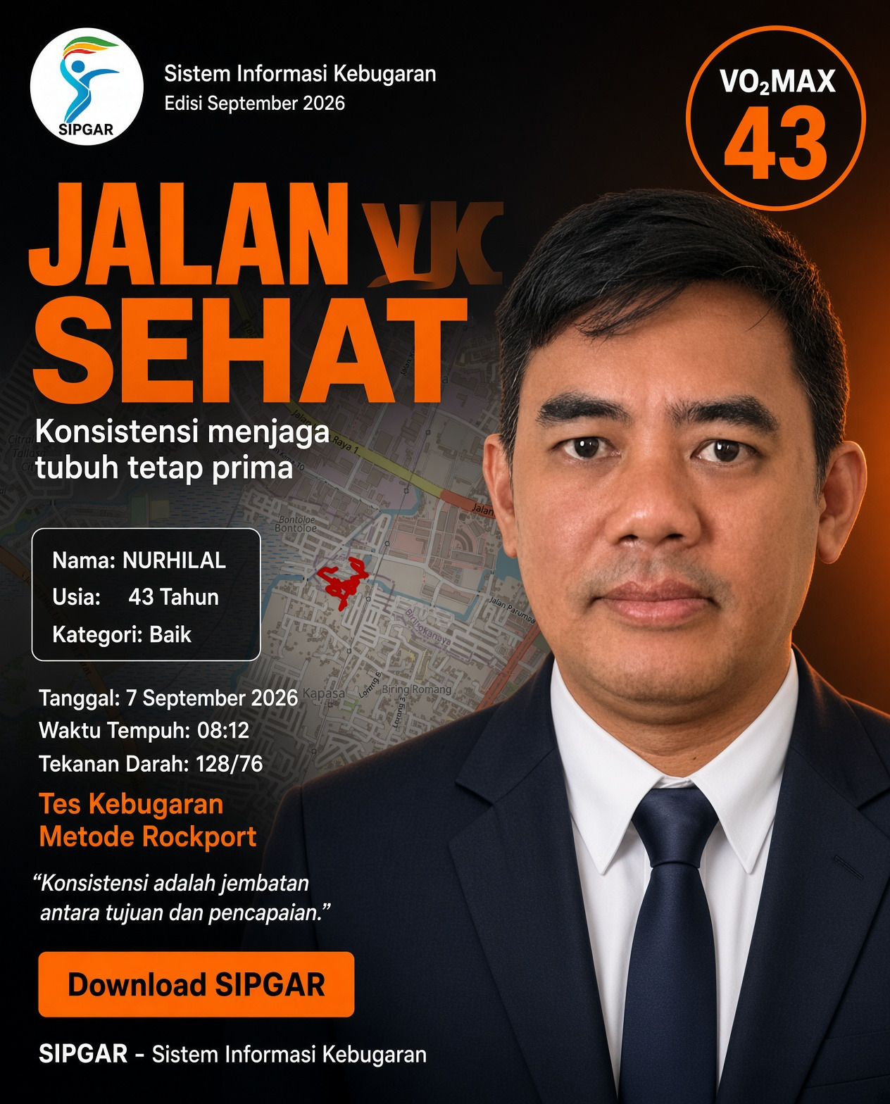 Cover hasil tes kebugaran NURHILAL