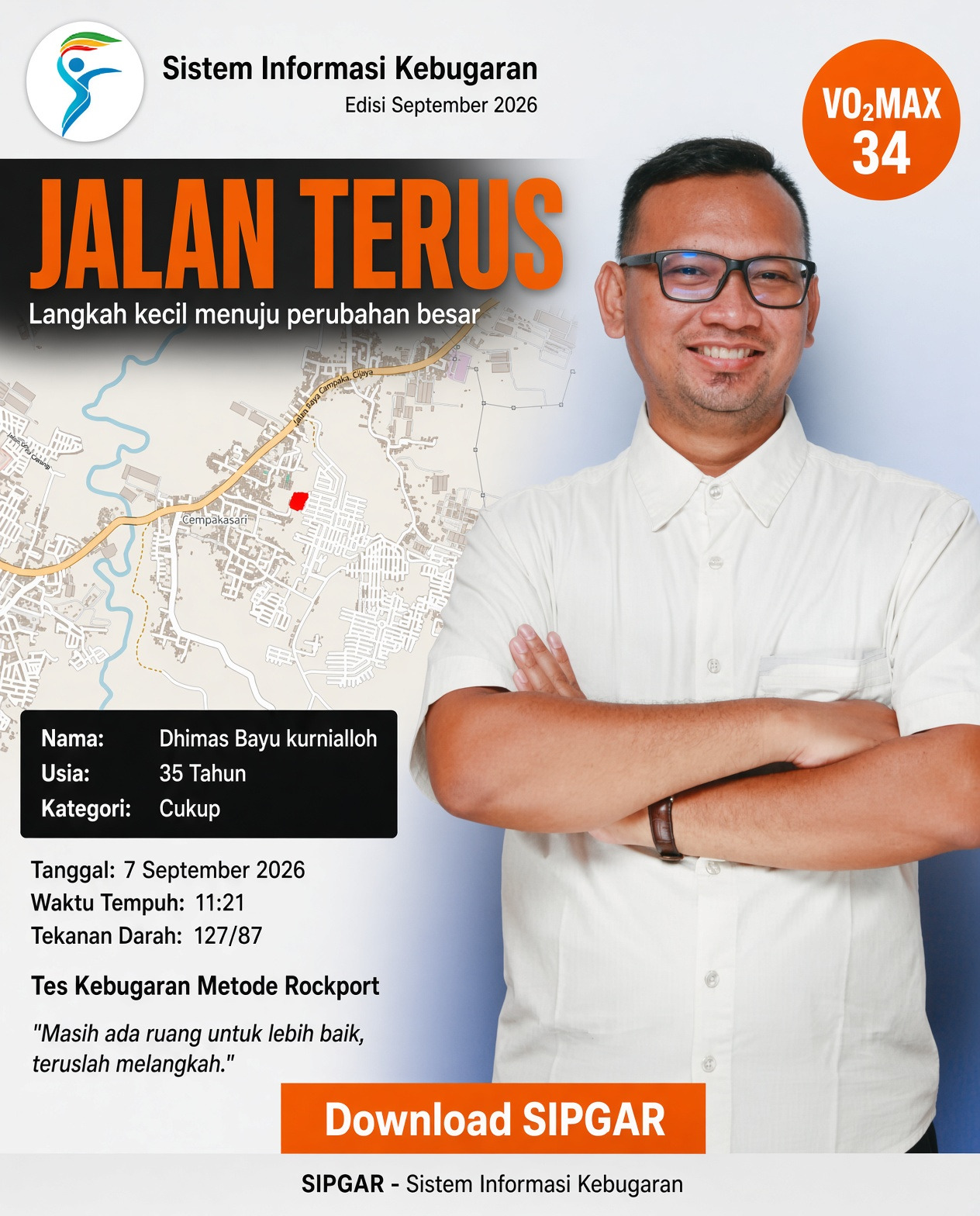 Cover hasil tes kebugaran Dhimas Bayu kurnialloh