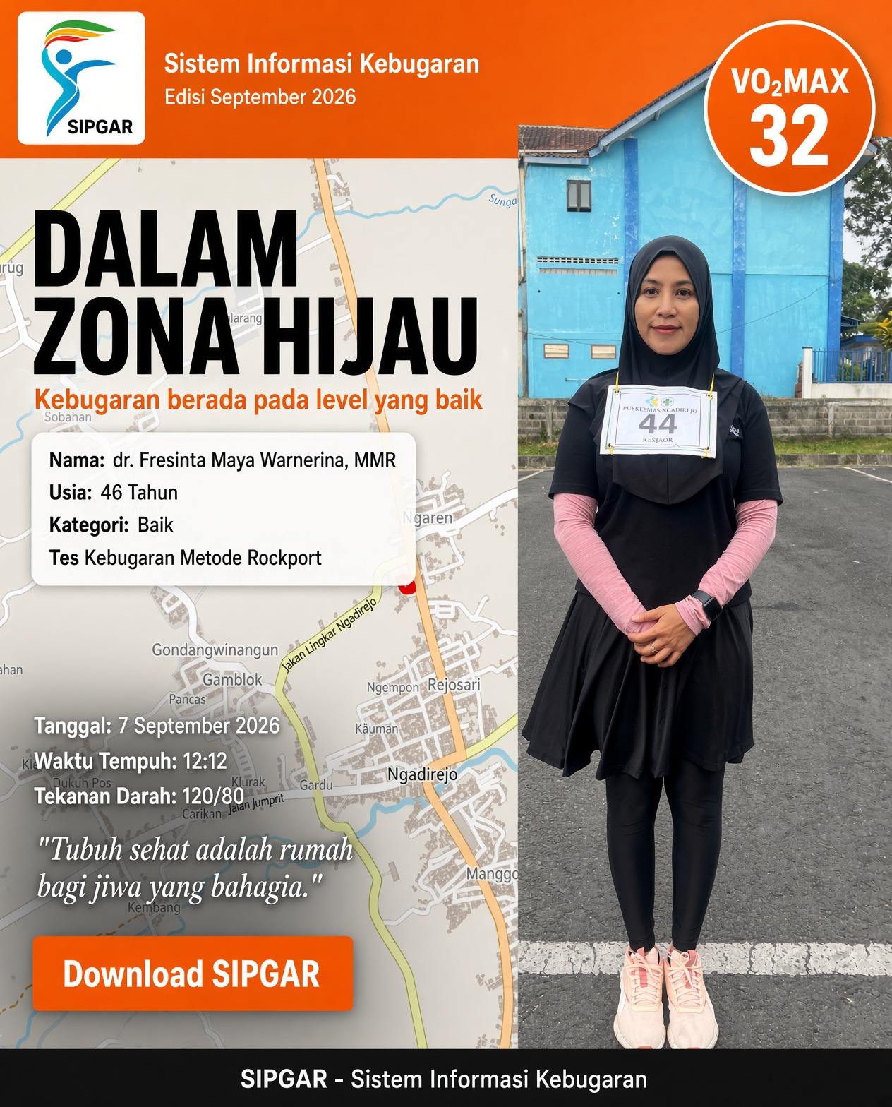 Cover hasil tes kebugaran dr. Fresinta Maya Warnerina, MMR