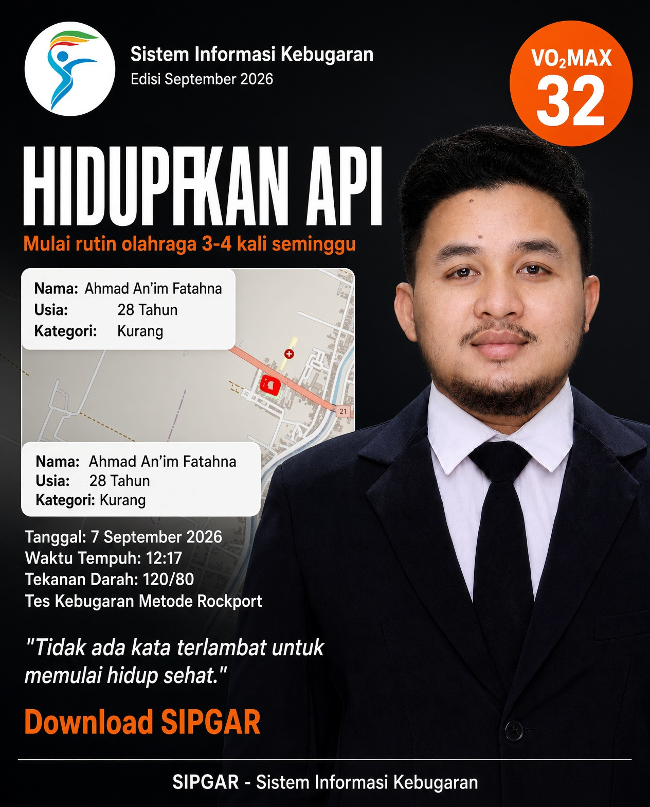 Cover hasil tes kebugaran Ahmad An’im Fatahna