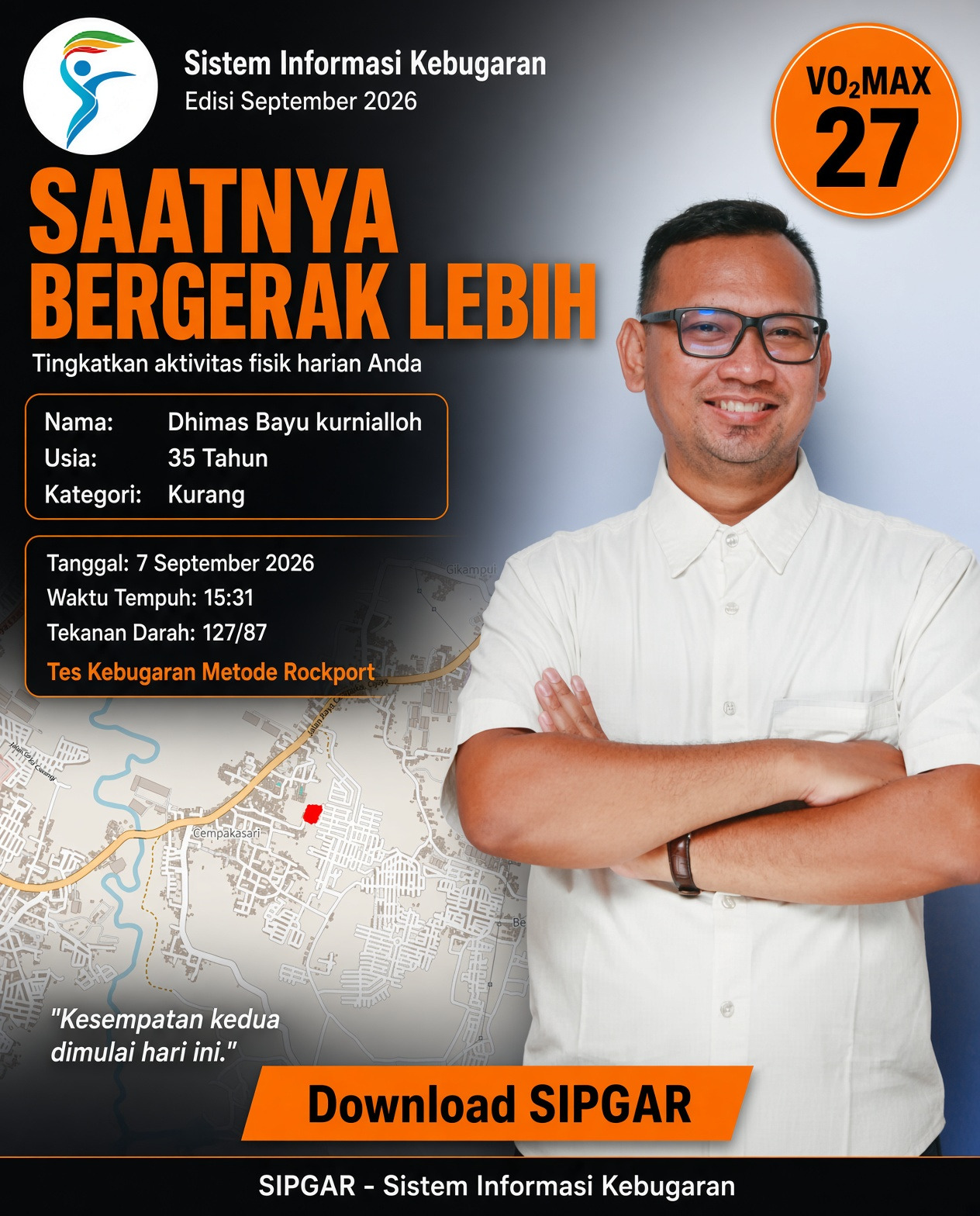 Cover hasil tes kebugaran Dhimas Bayu kurnialloh
