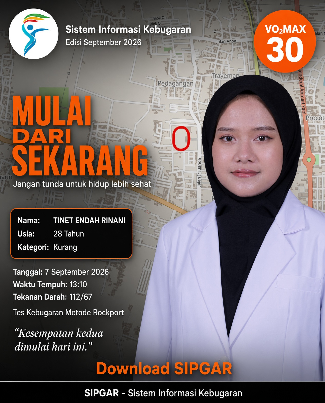 Cover hasil tes kebugaran TINET ENDAH RINANI
