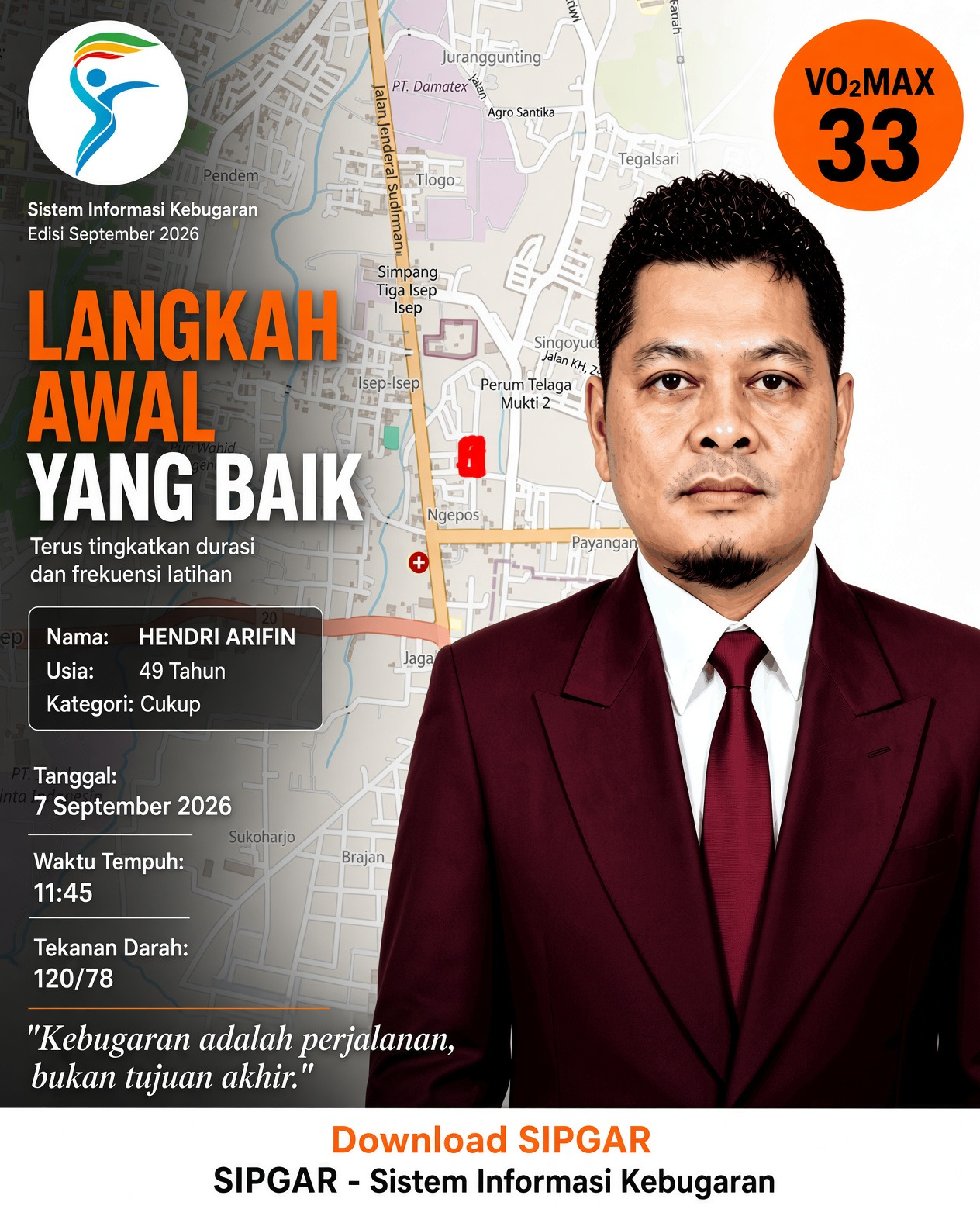 Cover hasil tes kebugaran HENDRI ARIFIN