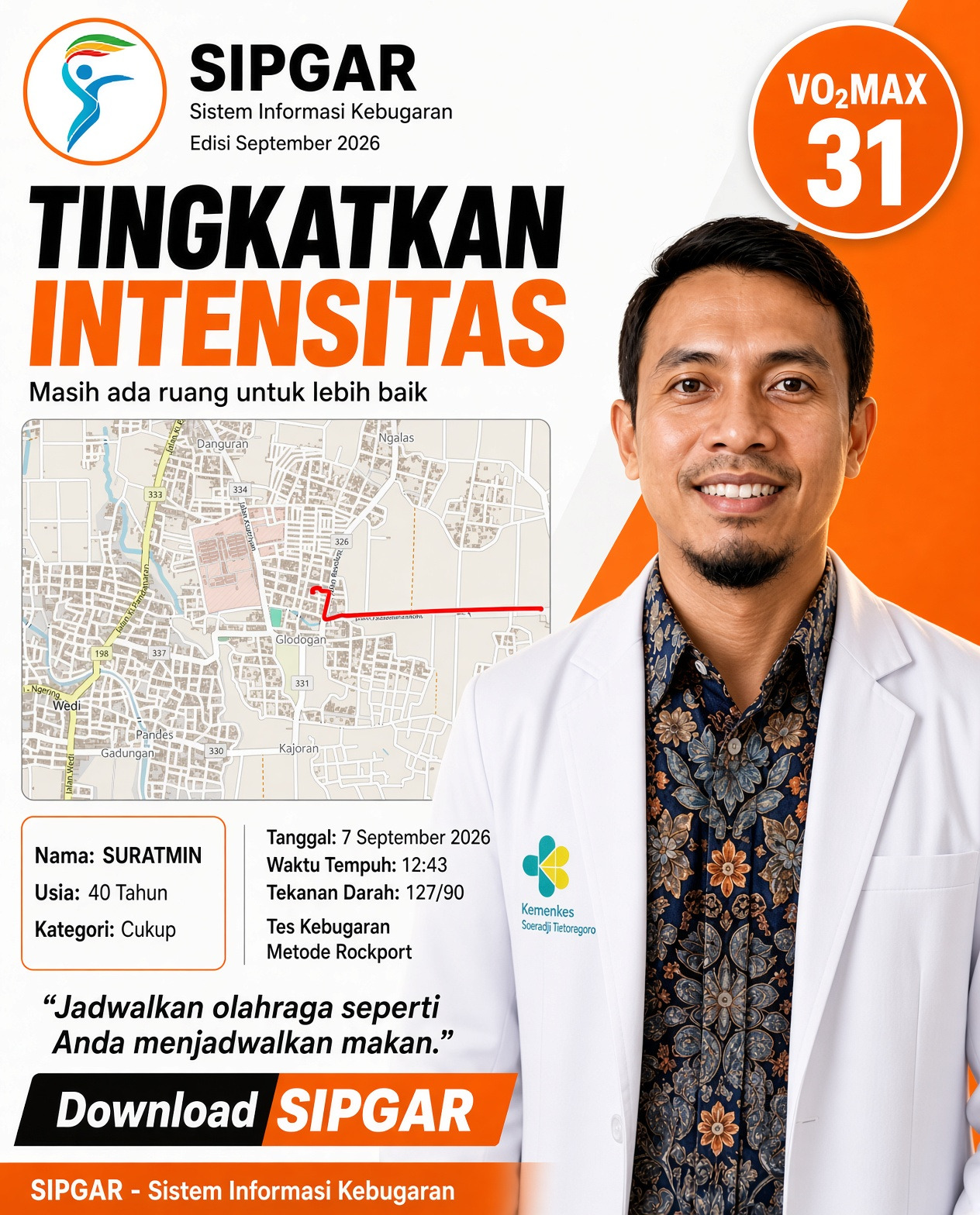 Cover hasil tes kebugaran SURATMIN