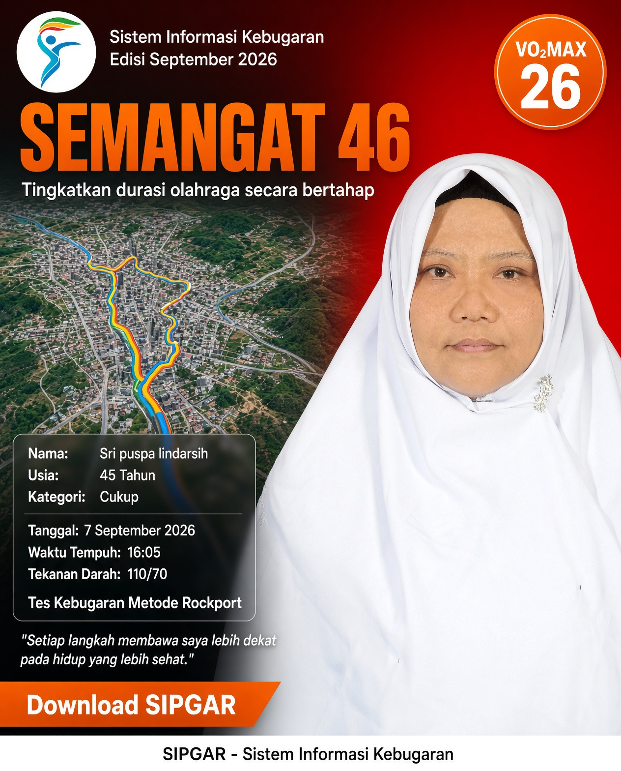 Cover hasil tes kebugaran Sri puspa lindarsih