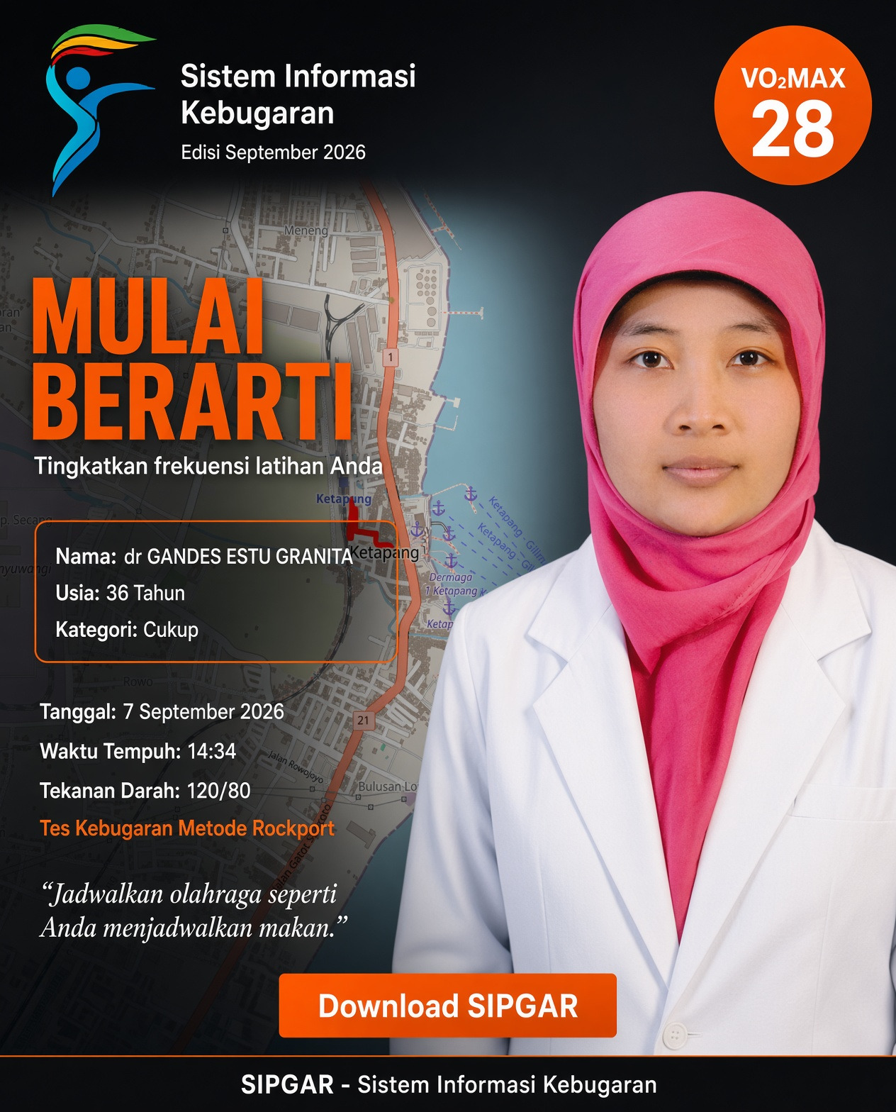 Cover hasil tes kebugaran dr GANDES ESTU GRANITA