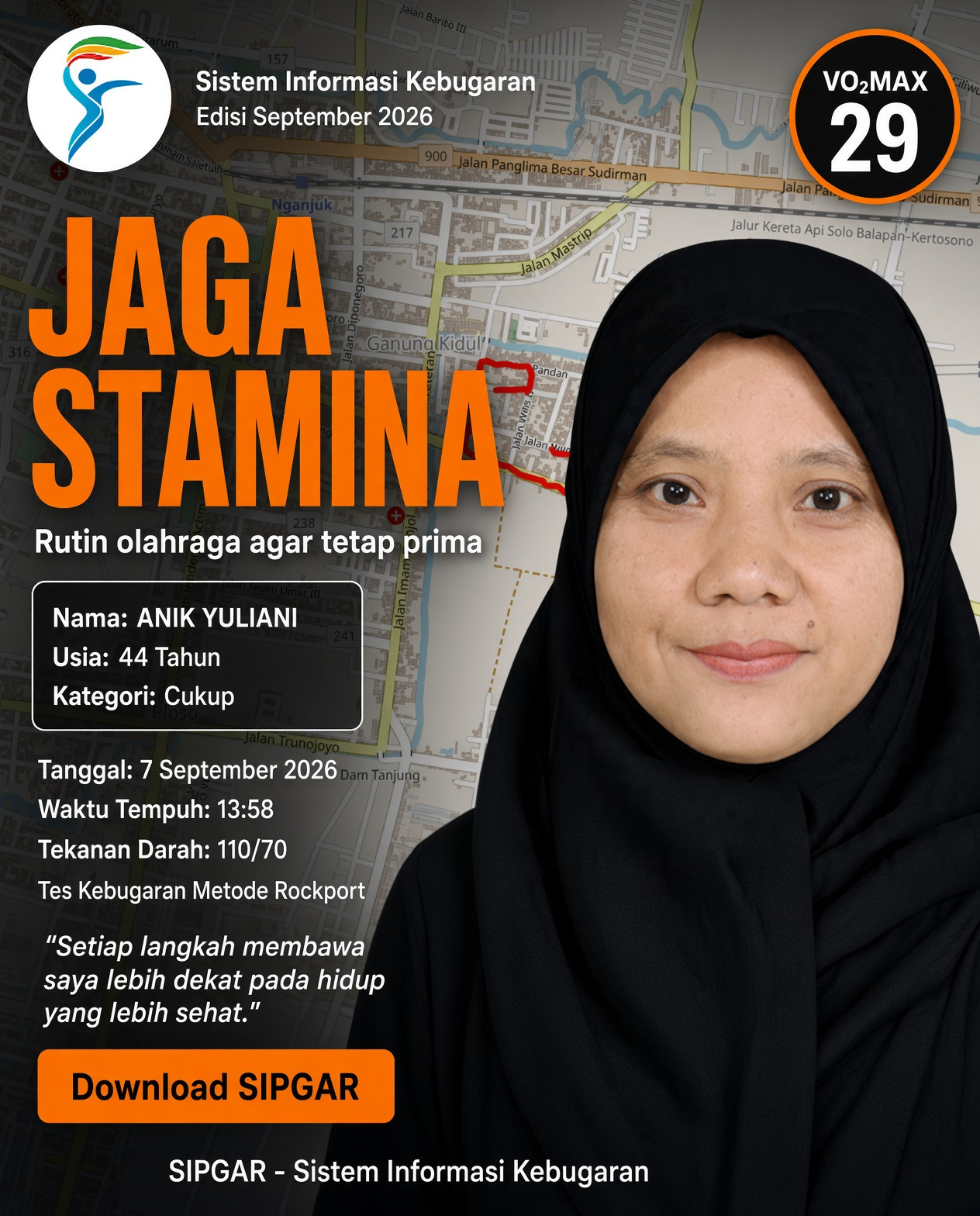 Cover hasil tes kebugaran ANIK YULIANI