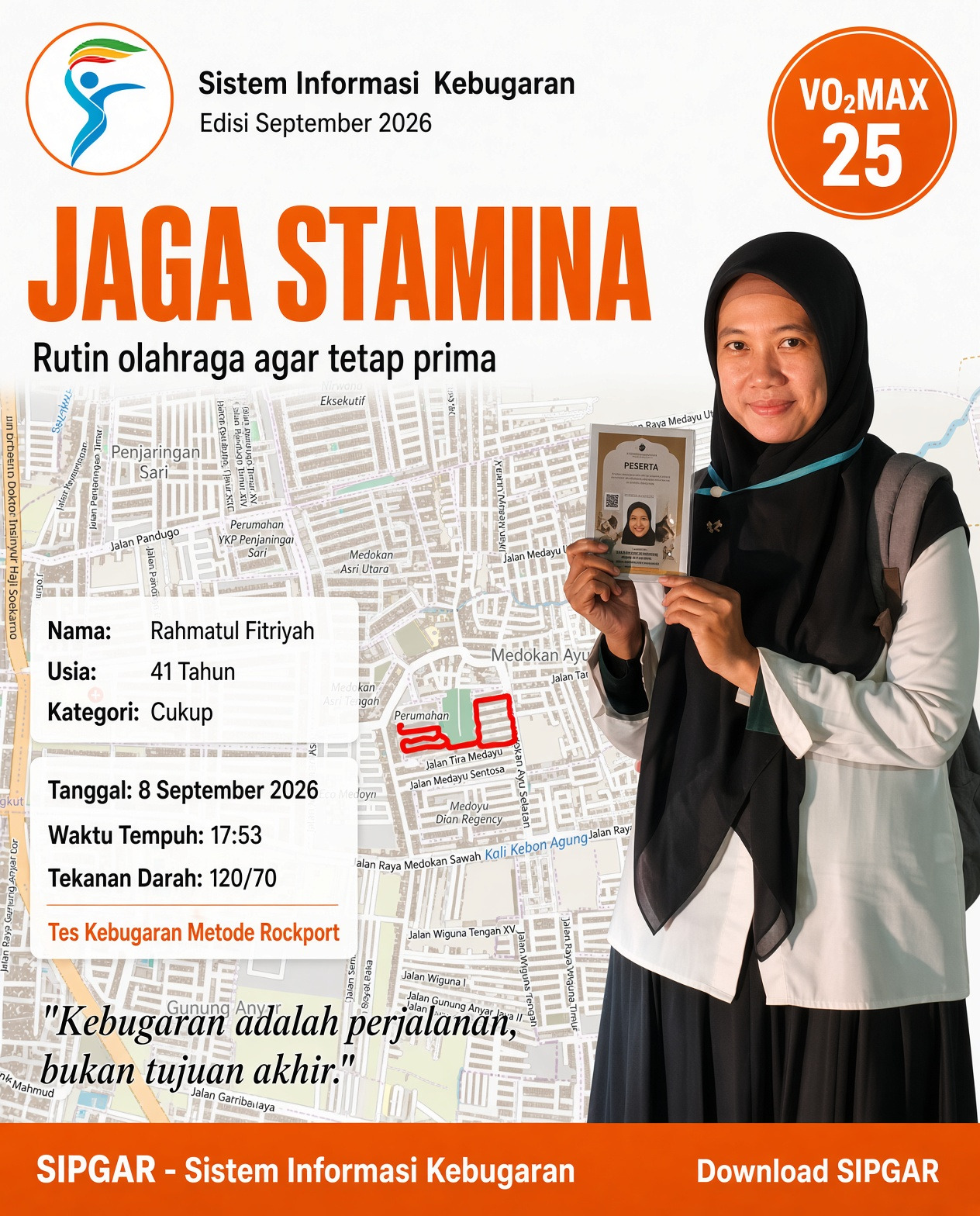 Cover hasil tes kebugaran Rahmatul Fitriyah