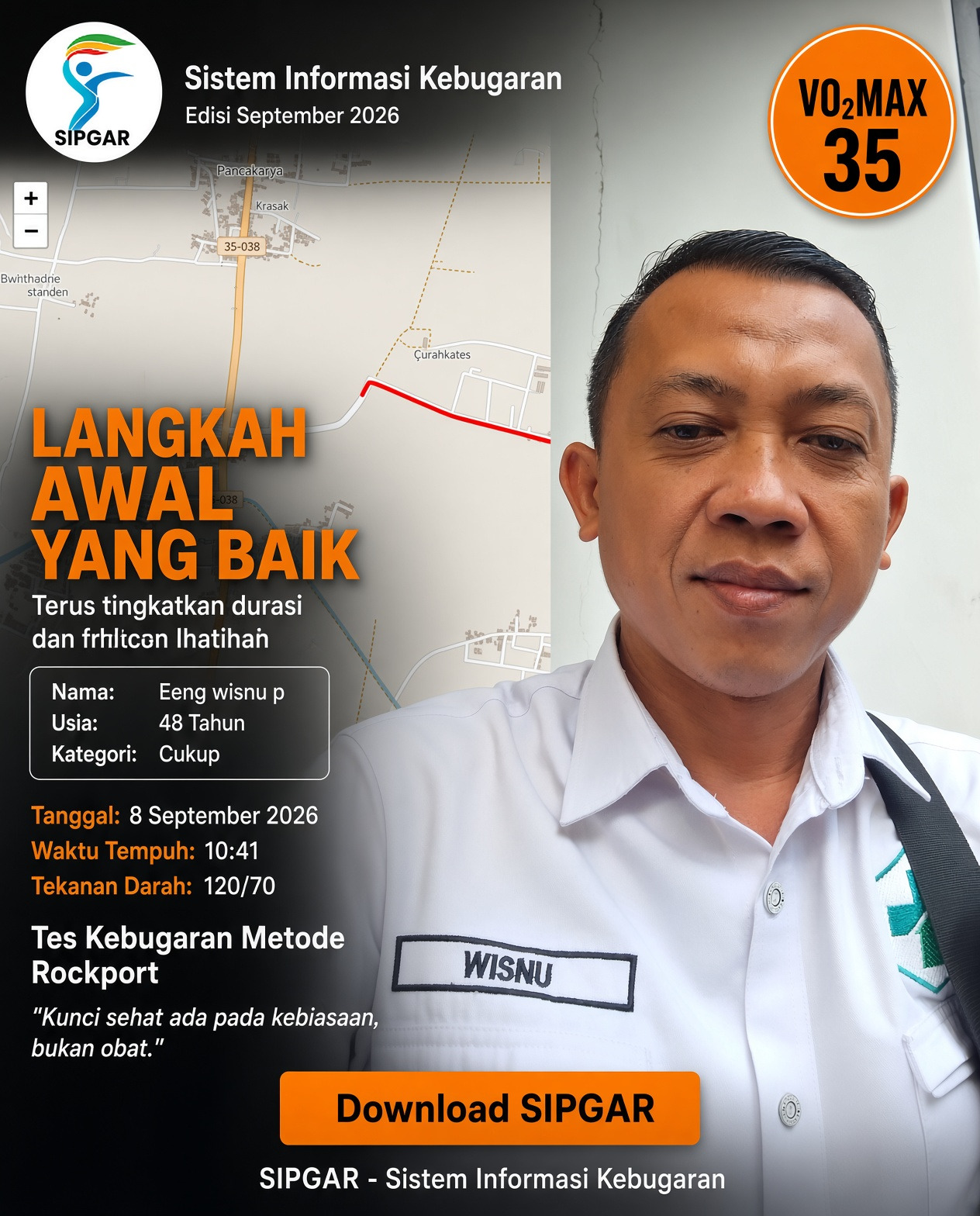 Cover hasil tes kebugaran Eeng wisnu p