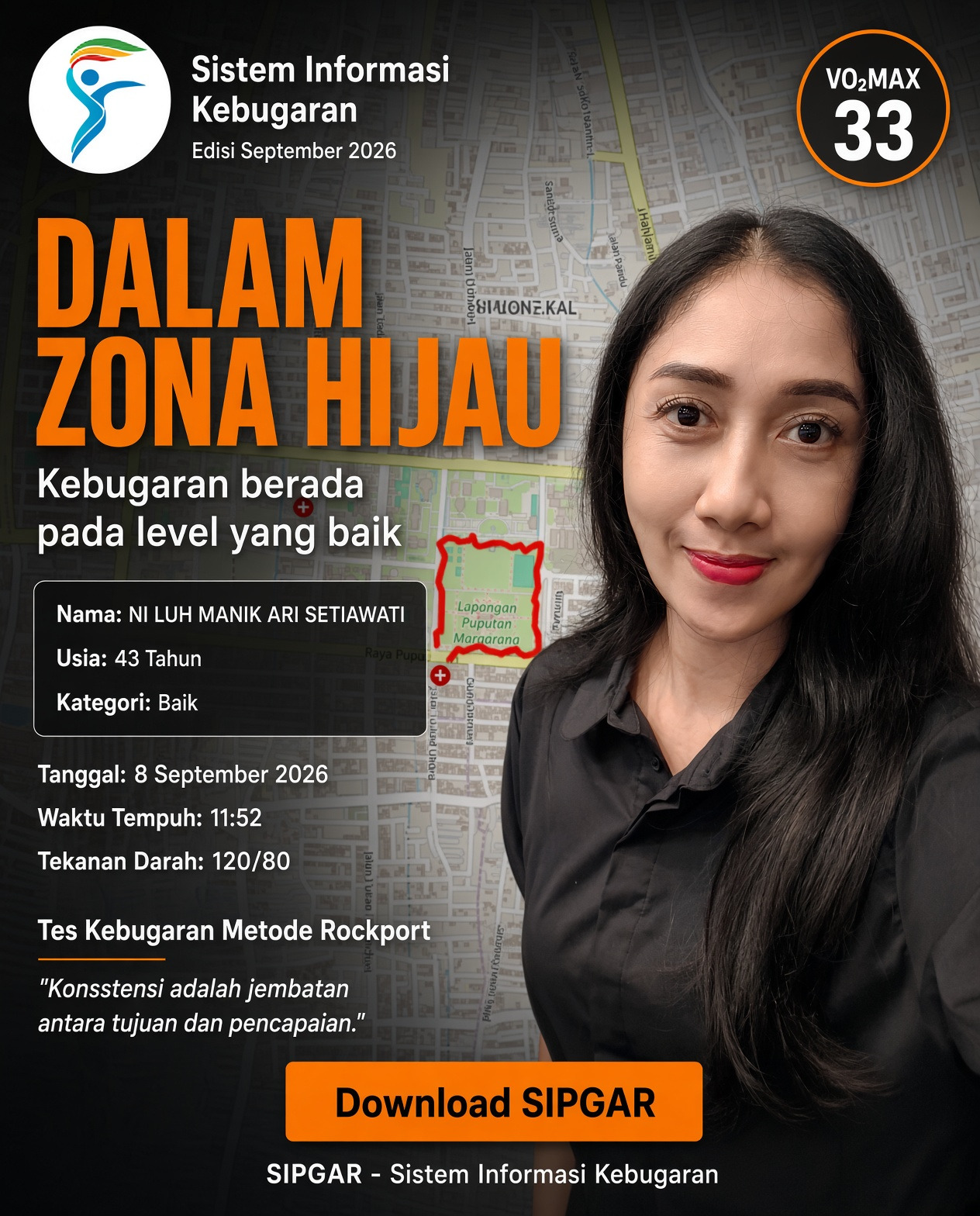 Cover hasil tes kebugaran NI LUH MANIK ARI SETIAWATI