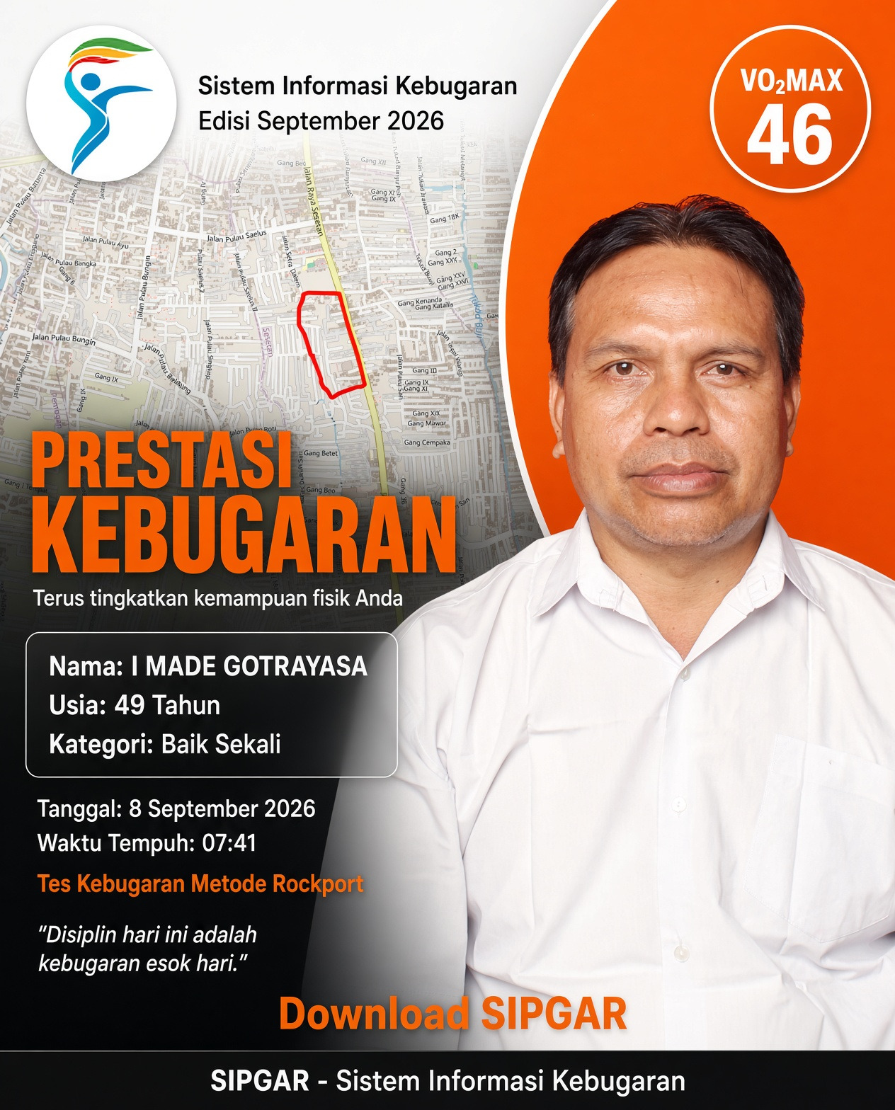Cover hasil tes kebugaran I MADE GOTRAYASA