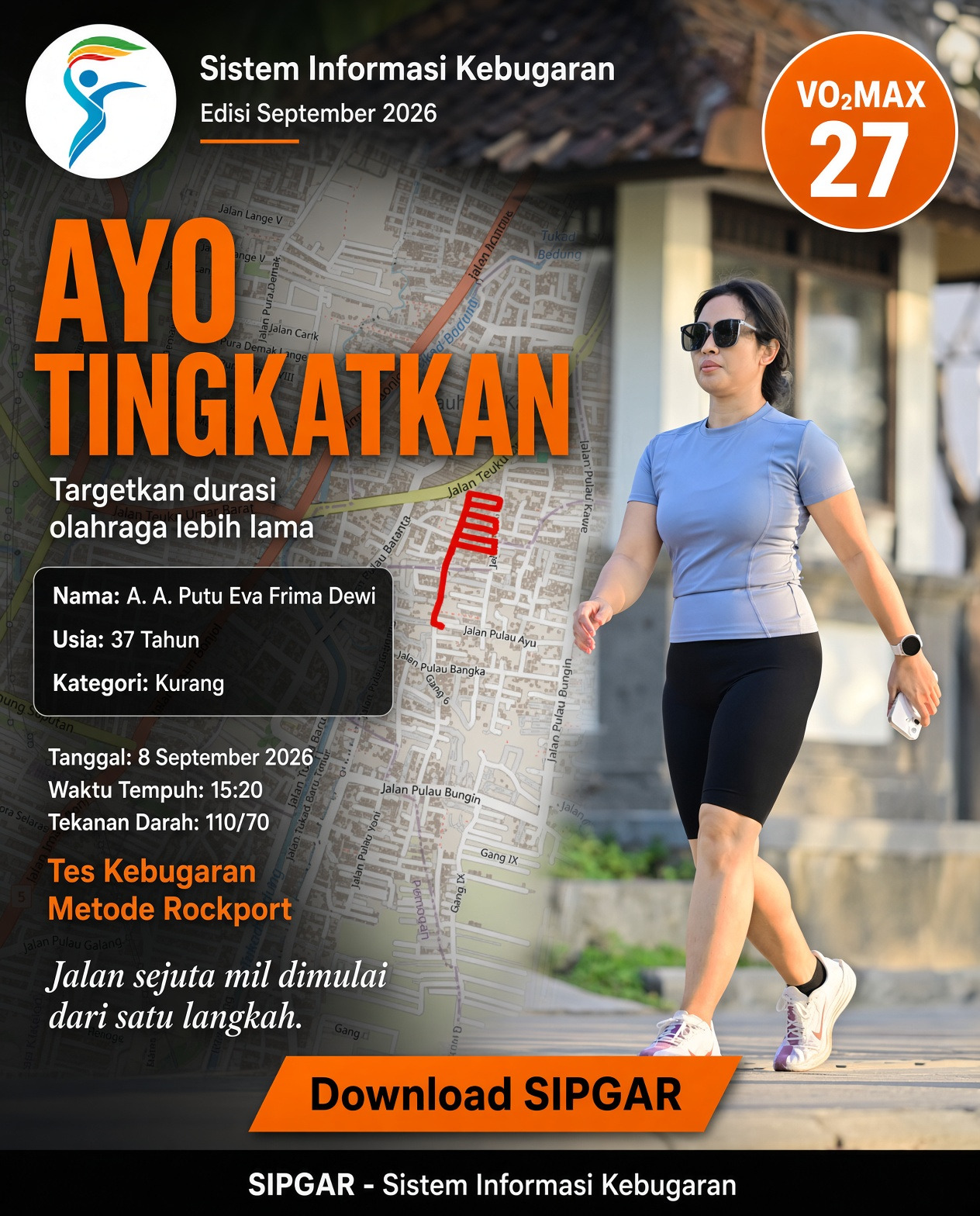 Cover hasil tes kebugaran A. A. Putu Eva Frima Dewi