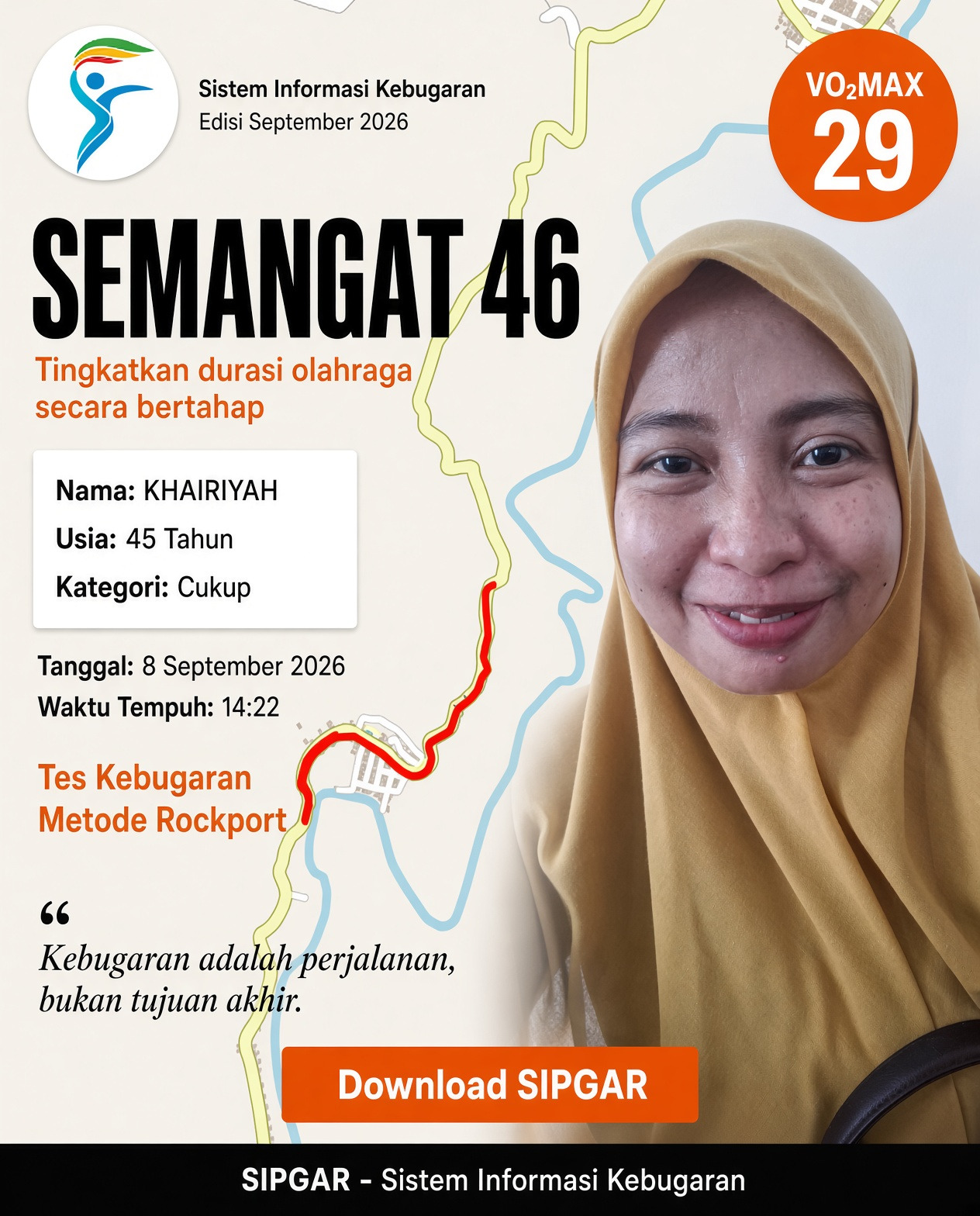 Cover hasil tes kebugaran KHAIRIYAH