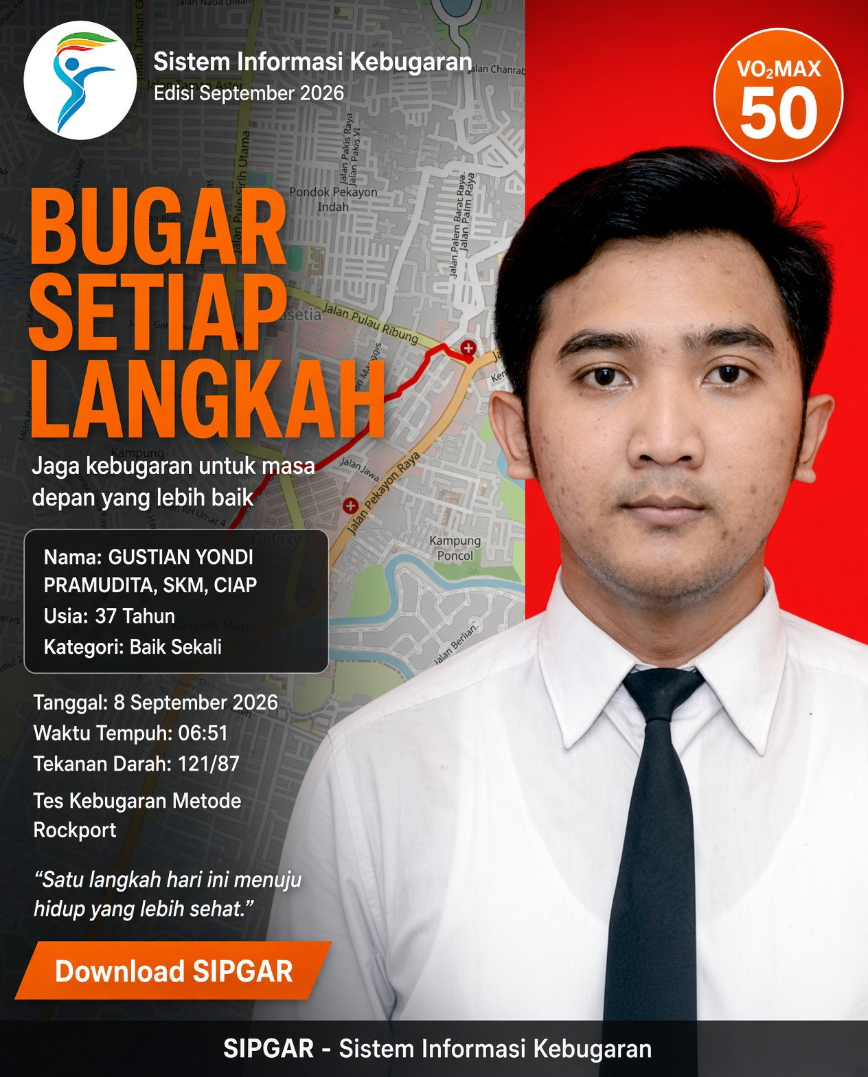 Cover hasil tes kebugaran GUSTIAN YONDI PRAMUDITA, SKM, CIAP
