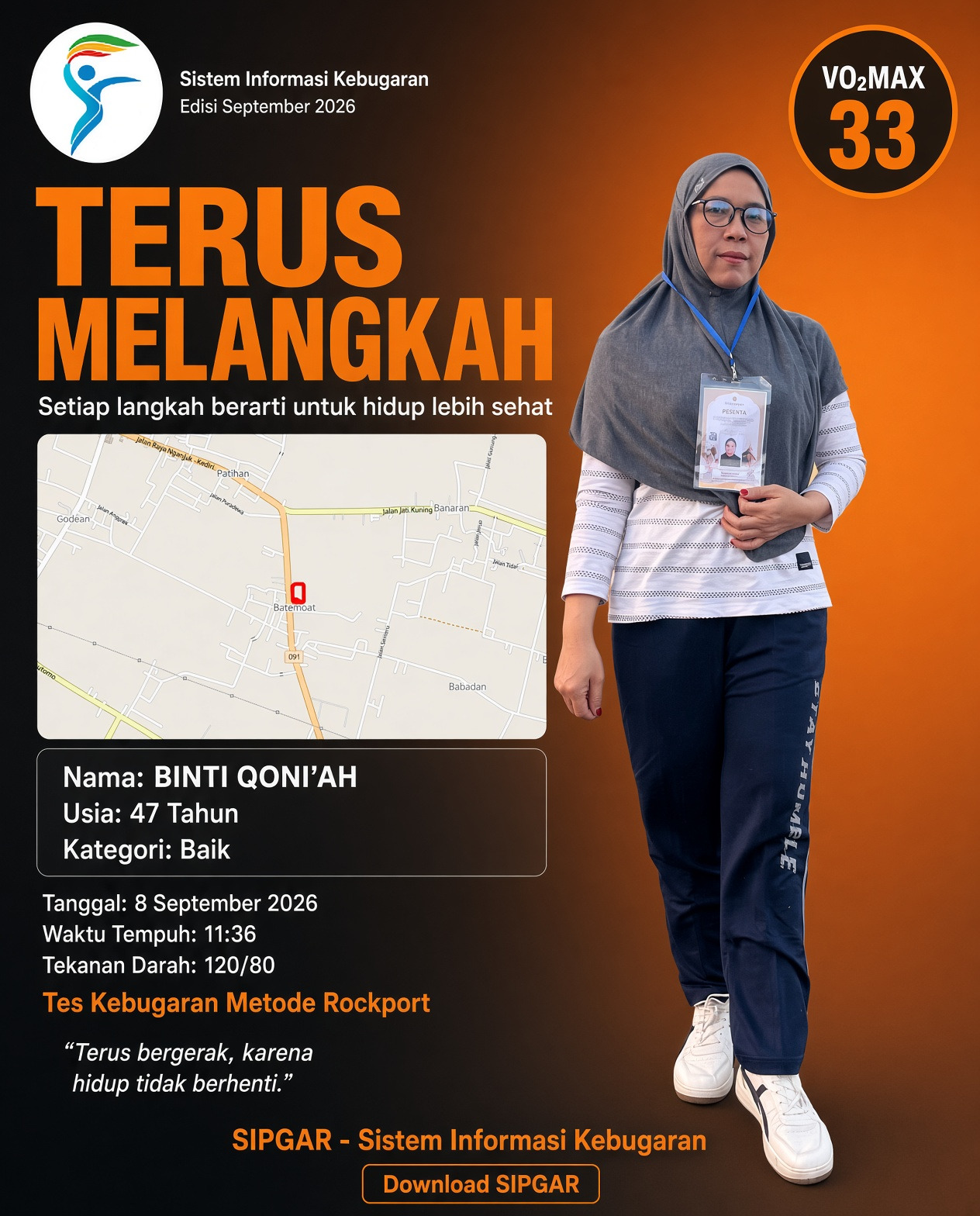 Cover hasil tes kebugaran BINTI QONI’AH