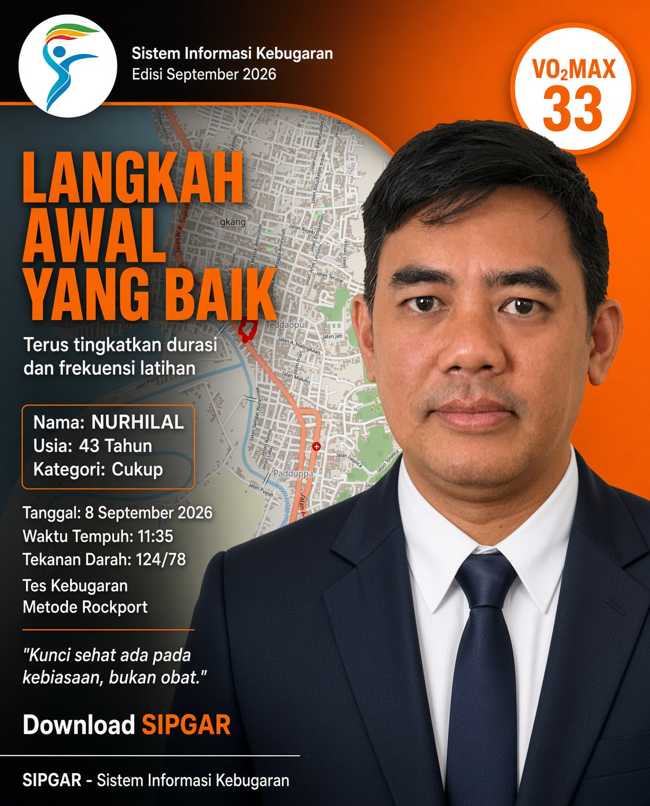 Cover hasil tes kebugaran NURHILAL