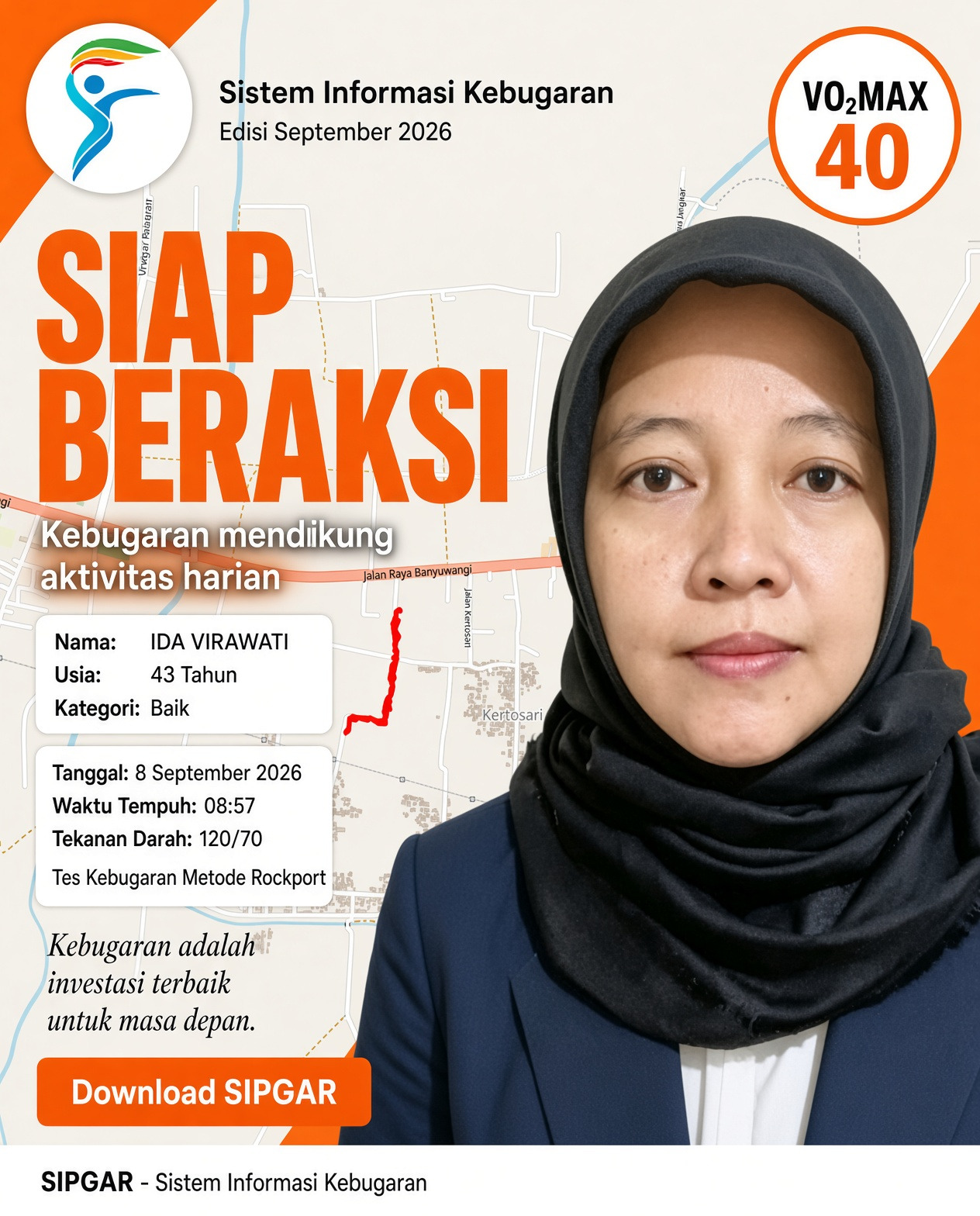 Cover hasil tes kebugaran IDA VIRAWATI