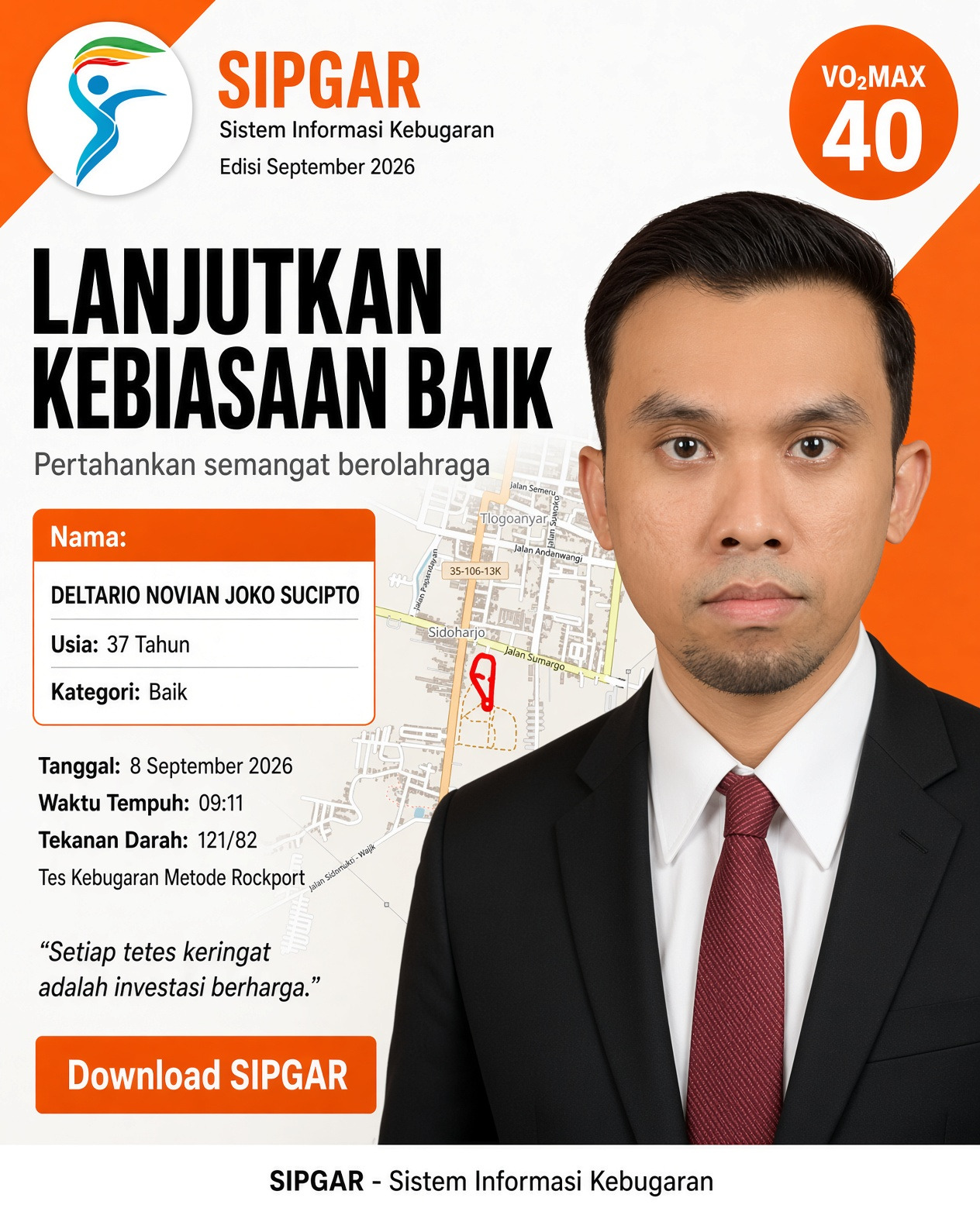 Cover hasil tes kebugaran DELTARIO NOVIAN JOKO SUCIPTO