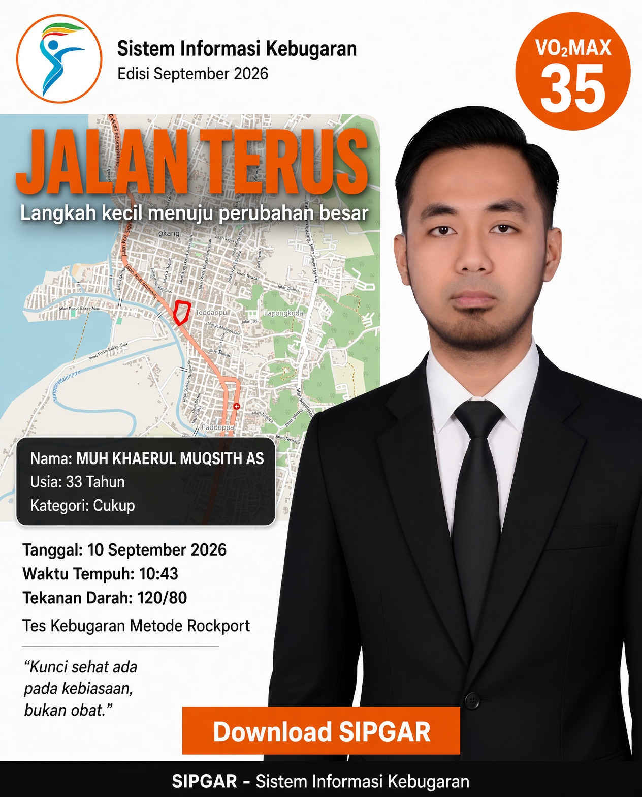 Cover hasil tes kebugaran MUH KHAERUL MUQSITH AS