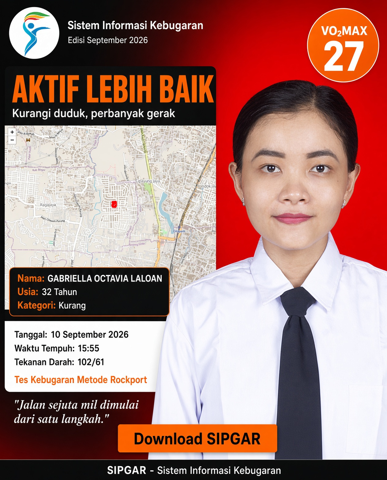 Cover hasil tes kebugaran GABRIELLA OCTAVIA LALOAN