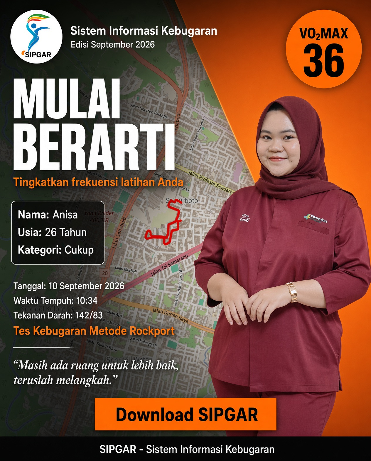 Cover hasil tes kebugaran Anisa