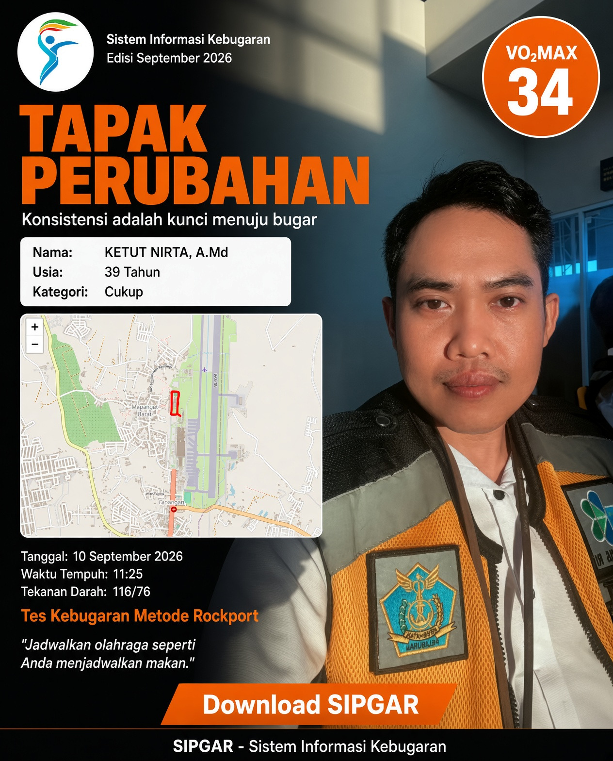 Cover hasil tes kebugaran KETUT NIRTA, A.Md