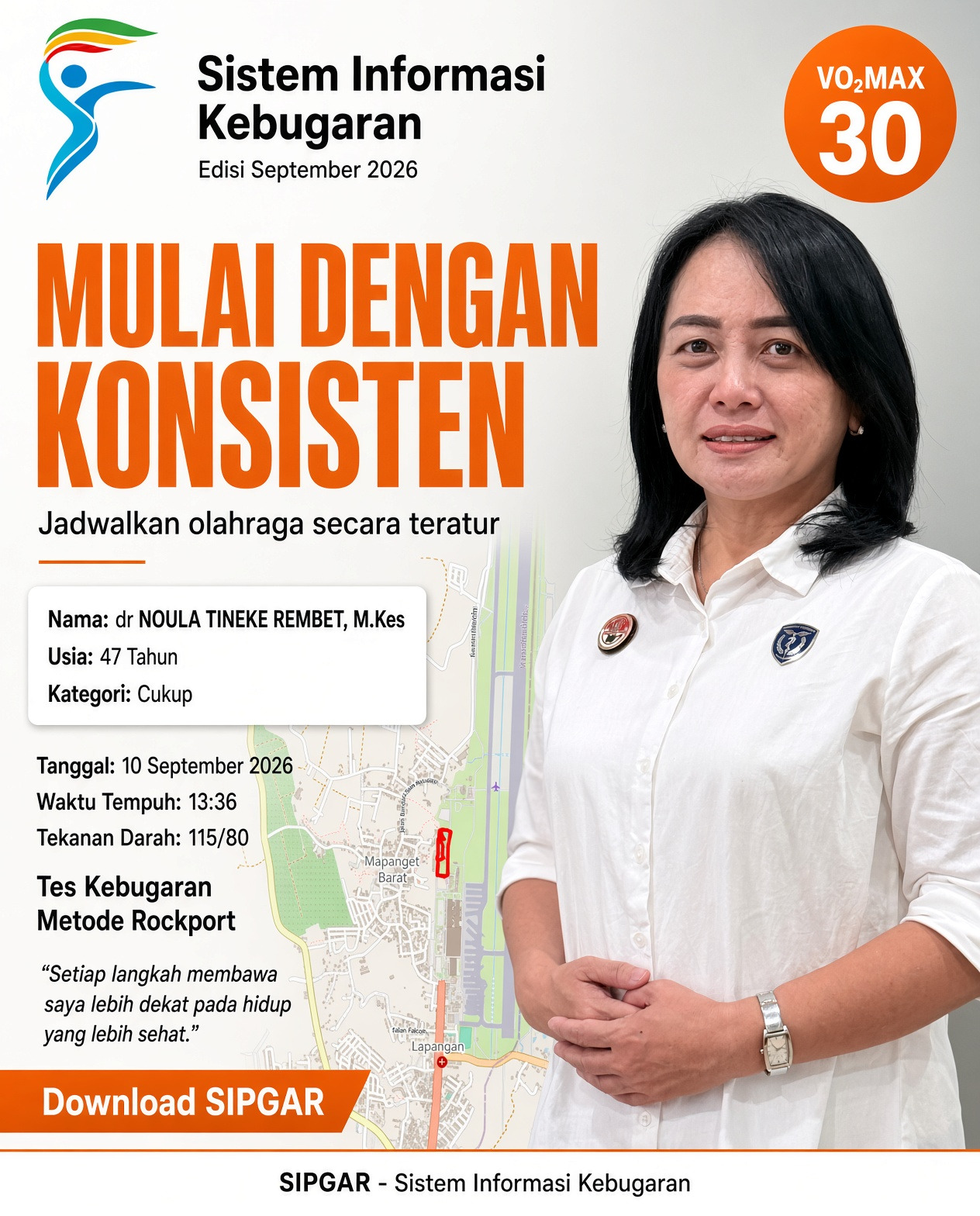 Cover hasil tes kebugaran dr NOULA TINEKE REMBET, M.Kes