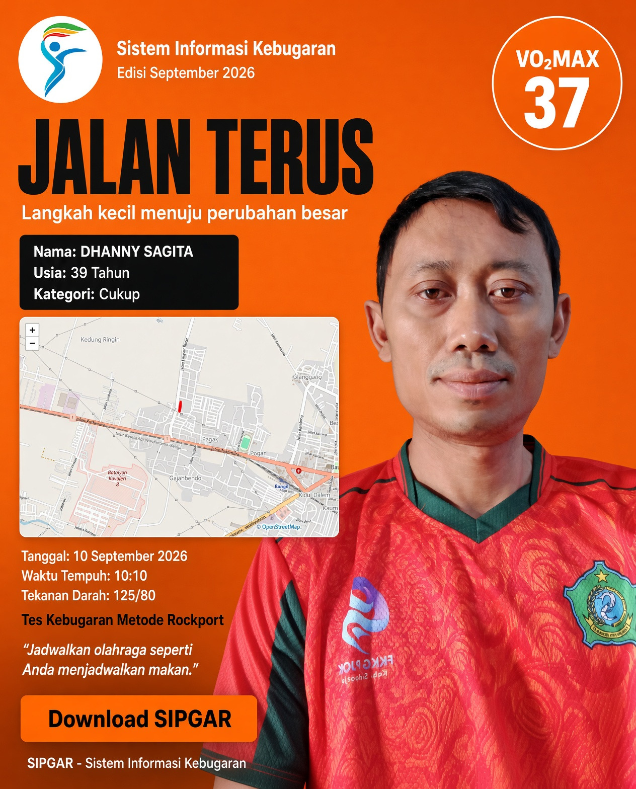 Cover hasil tes kebugaran DHANNY SAGITA