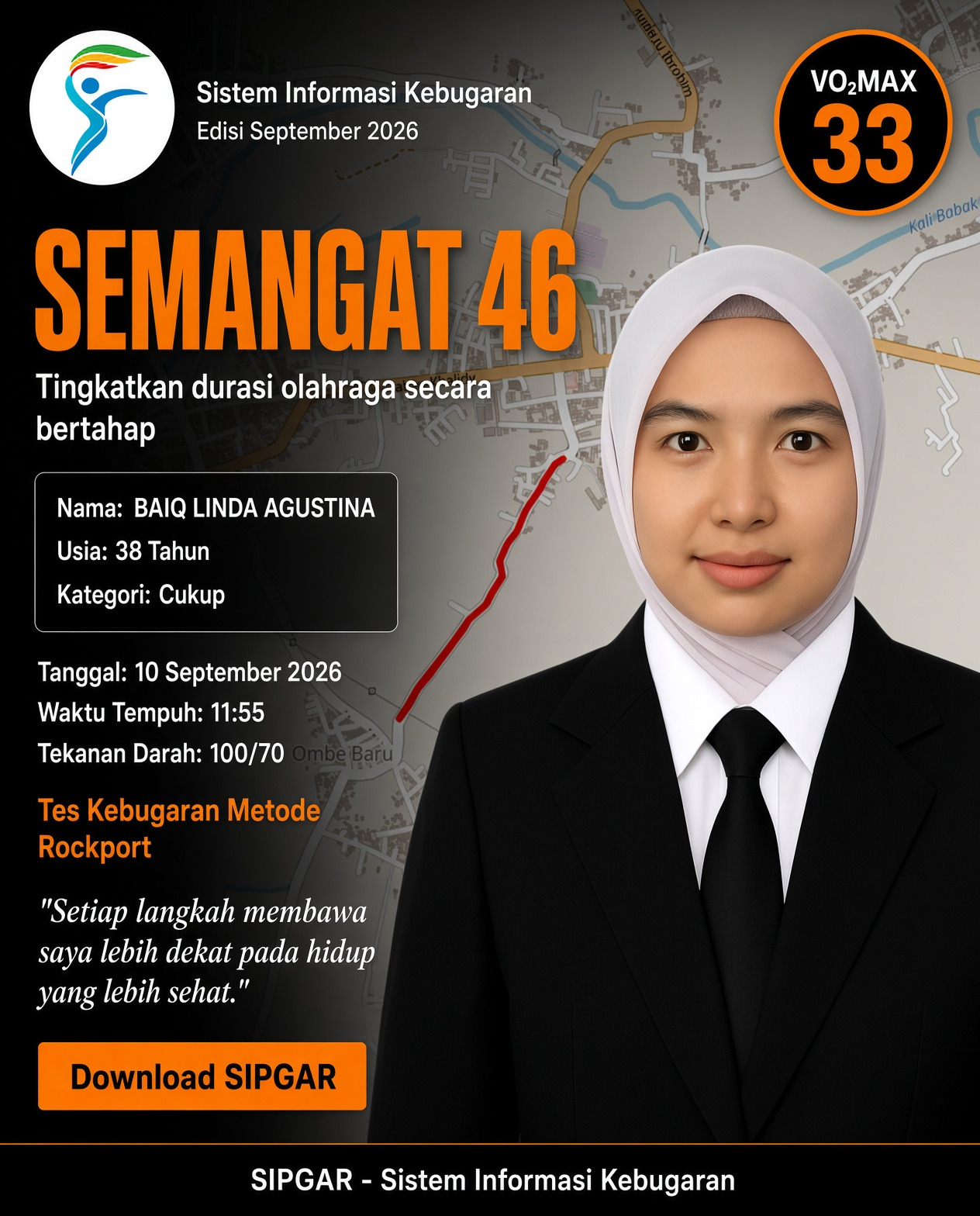 Cover hasil tes kebugaran BAIQ LINDA AGUSTINA