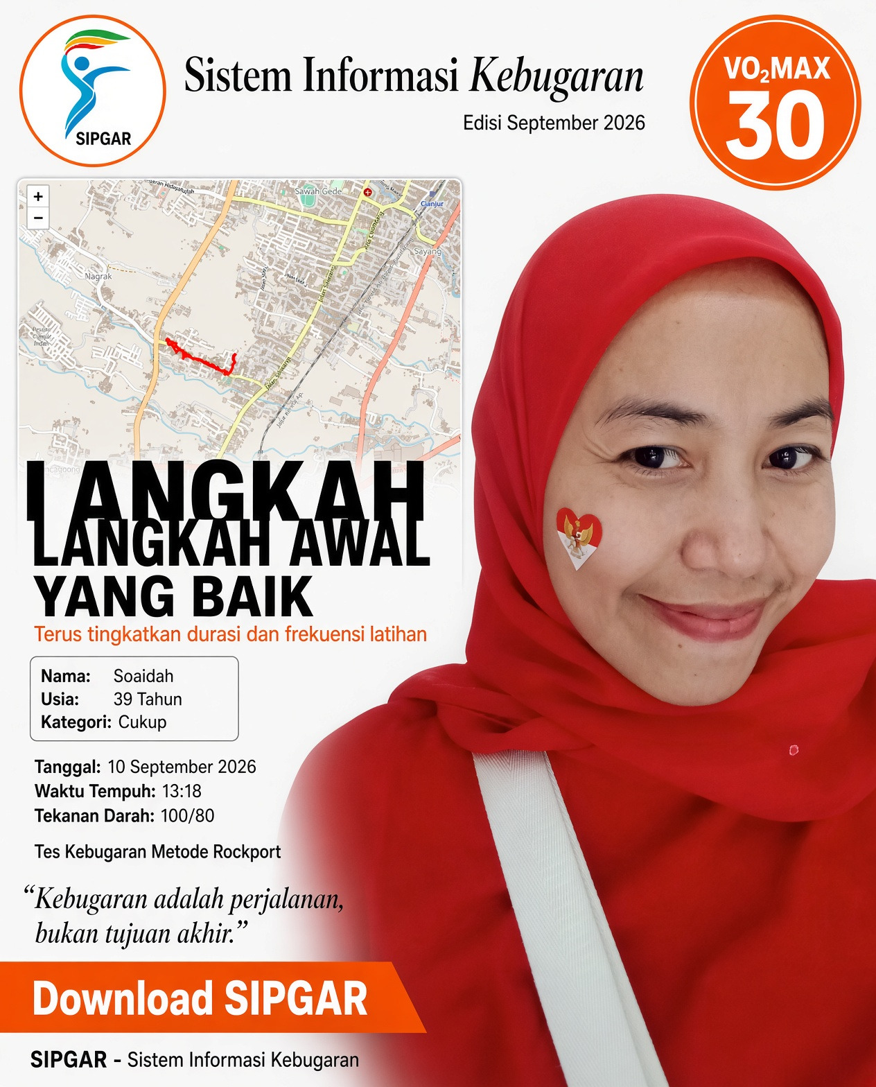 Cover hasil tes kebugaran Soaidah
