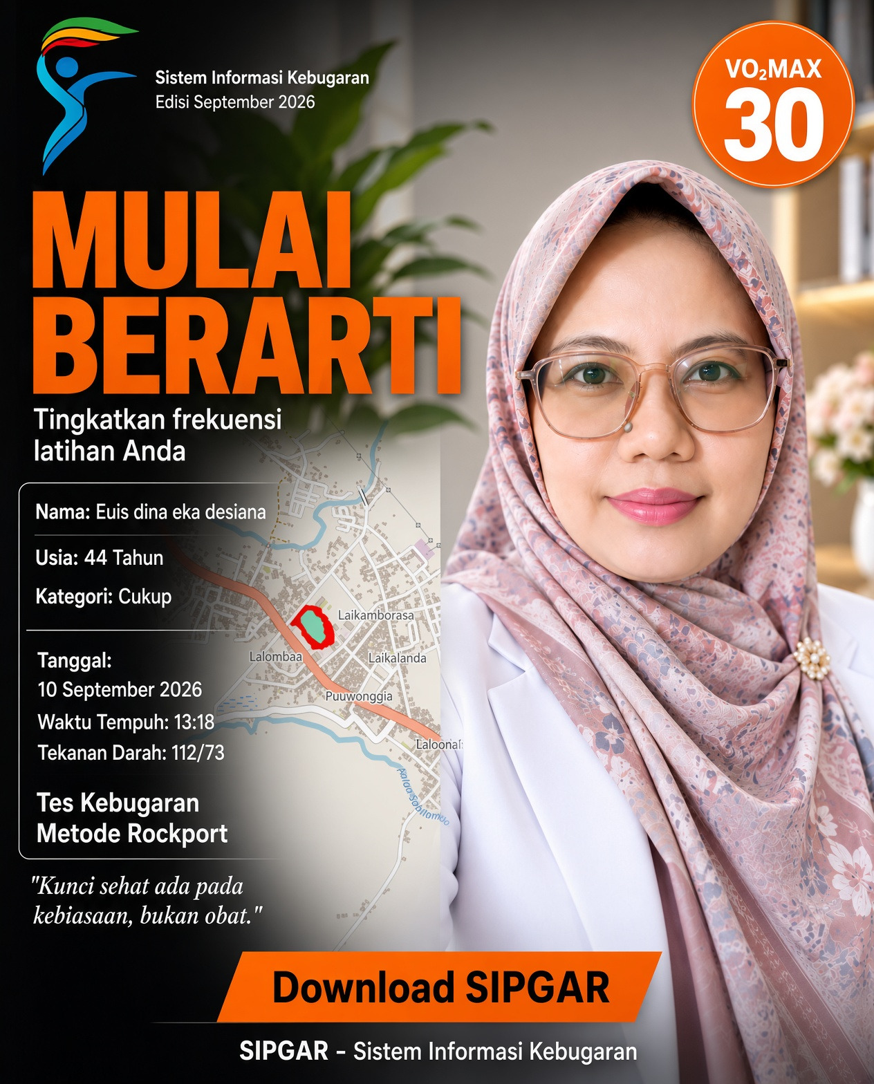 Cover hasil tes kebugaran Euis dina eka desiana